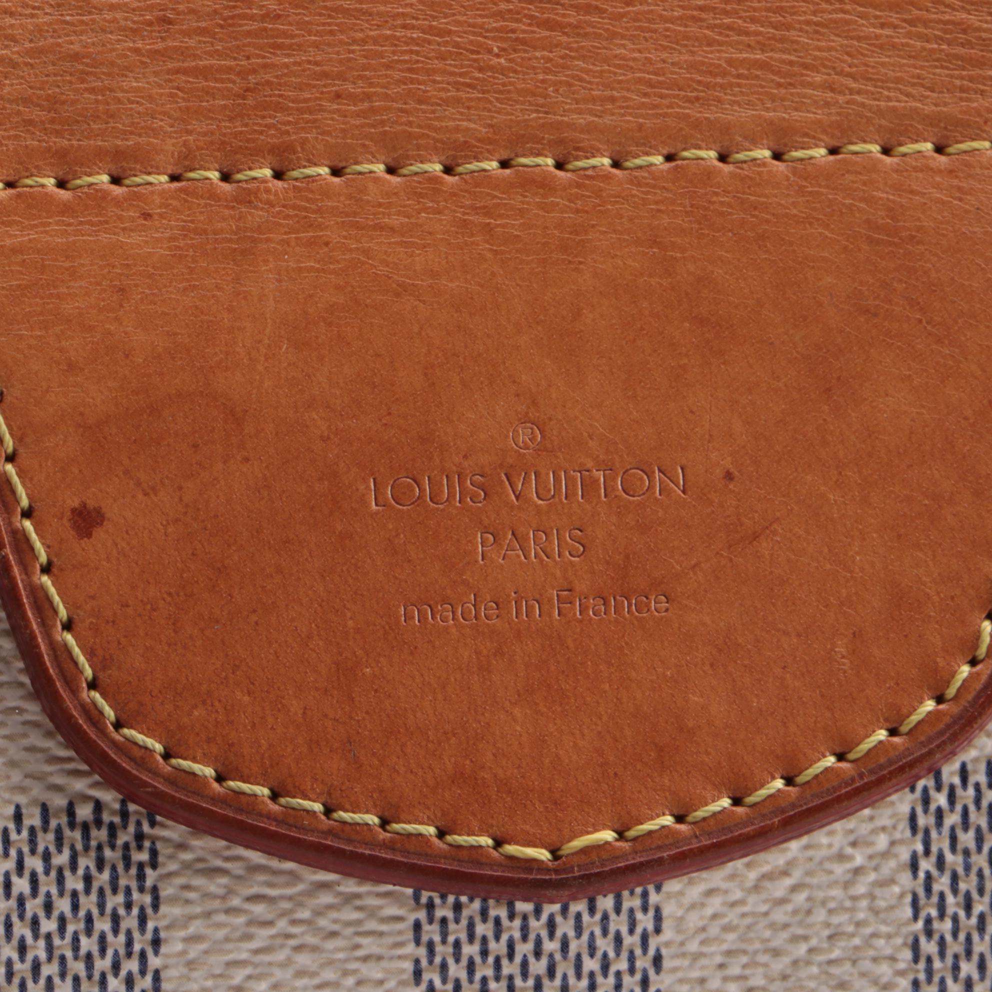 Louis Vuitton Stresa GM Bag in Damier Azur Canvas and Vachetta Leather