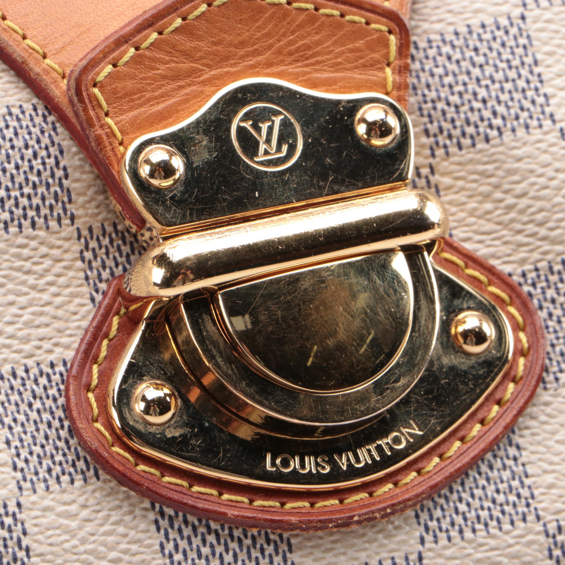 Louis Vuitton Stresa GM Bag in Damier Azur Canvas and Vachetta Leather