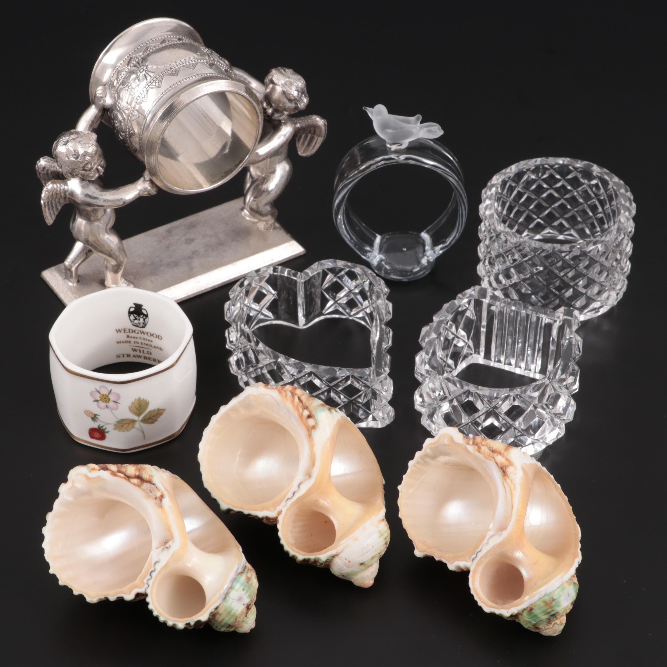 Wedgwood "Wild Strawberry" Bone China Napkin Ring with Other Napkin Rings