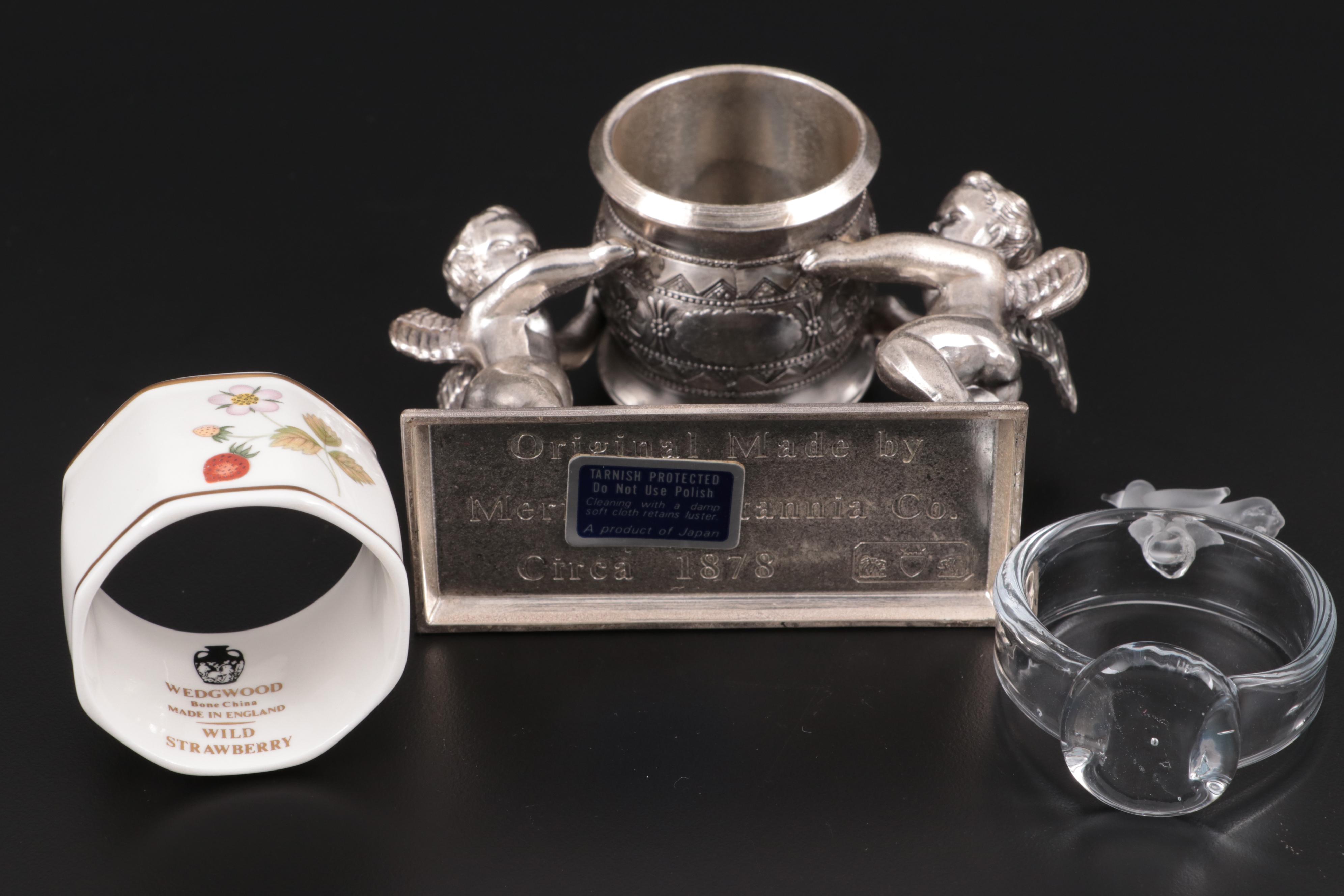 Wedgwood "Wild Strawberry" Bone China Napkin Ring with Other Napkin Rings