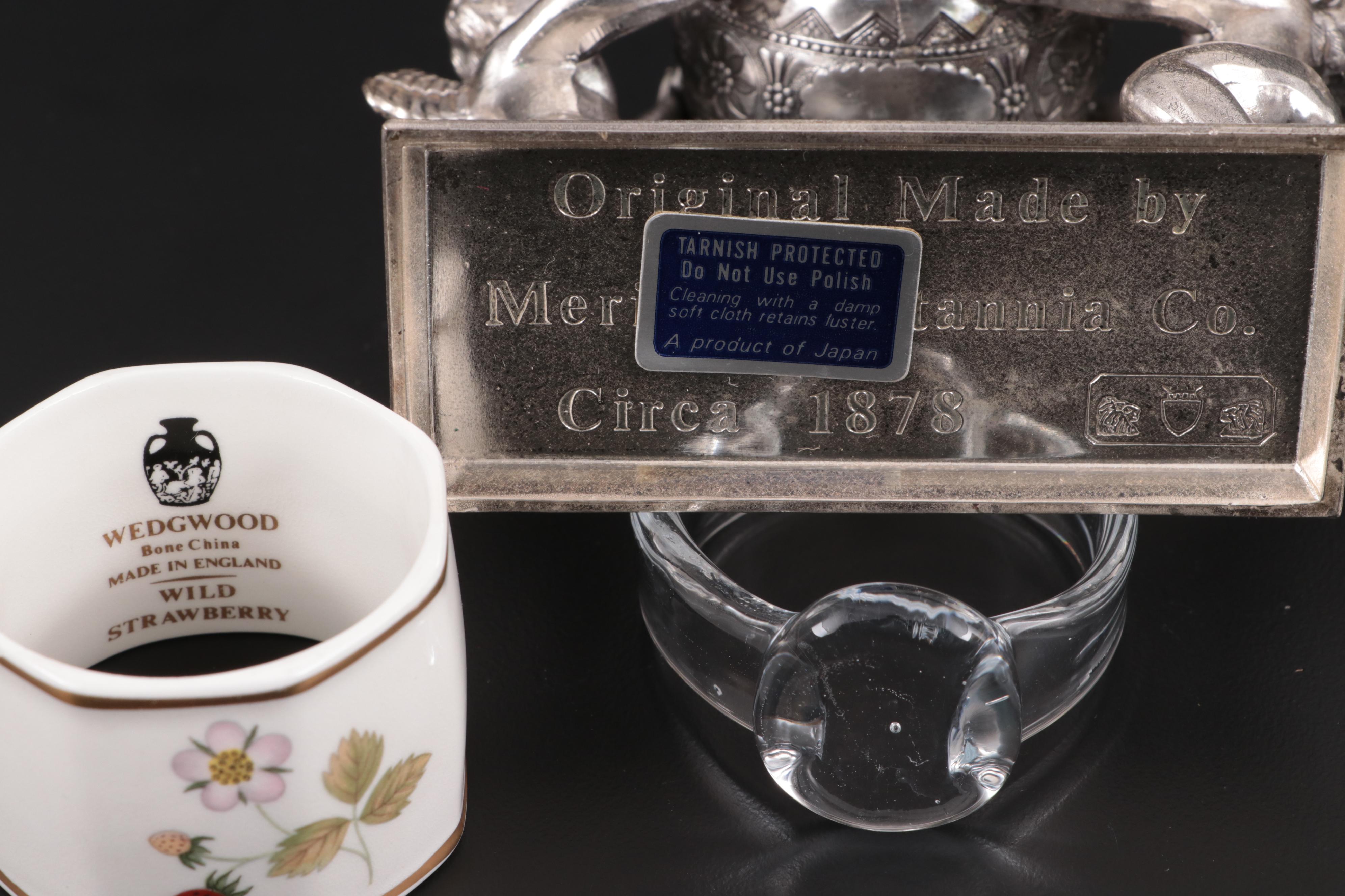 Wedgwood "Wild Strawberry" Bone China Napkin Ring with Other Napkin Rings