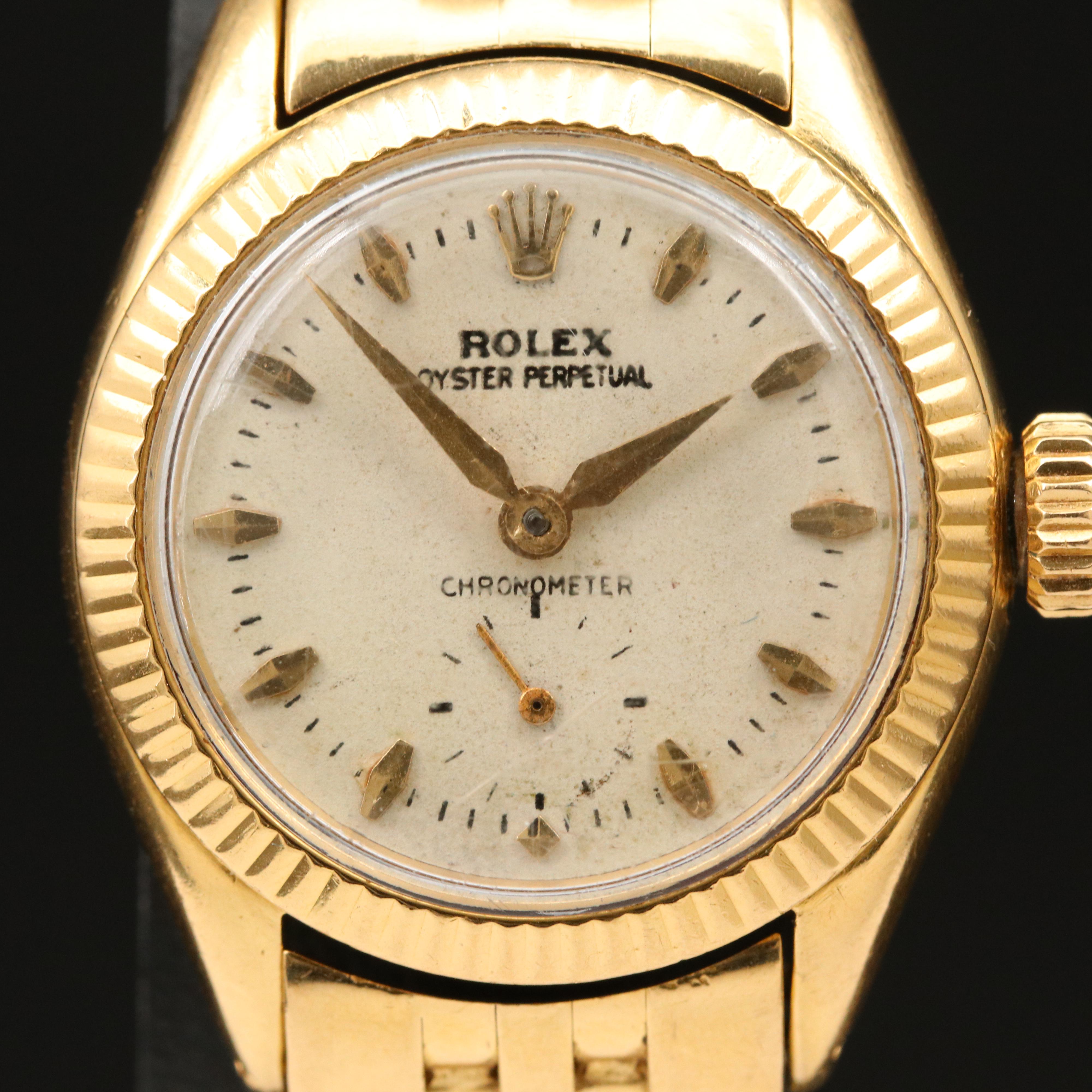 1954 Rolex Oyster Perpetual Small Seconds 18K Gold Automatic Watch
