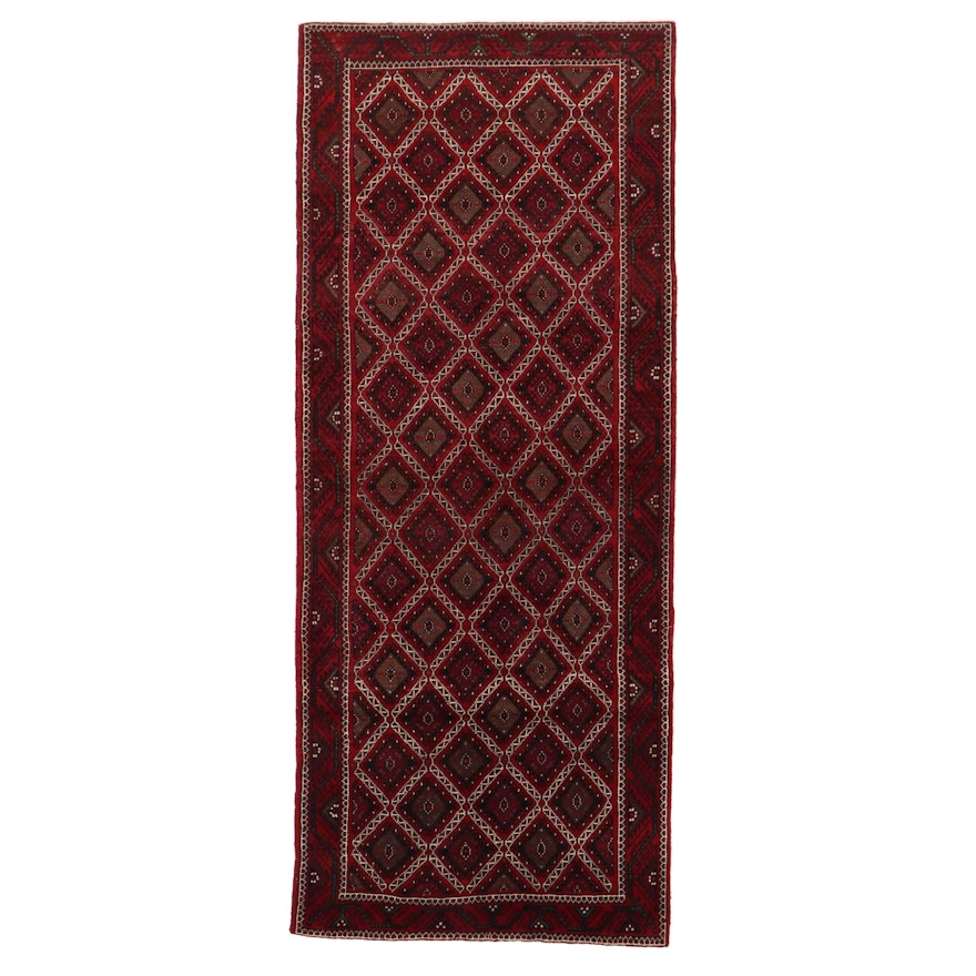 5'2 x 12'9 Hand-Knotted Persian Turkmen Long Rug, 1970s