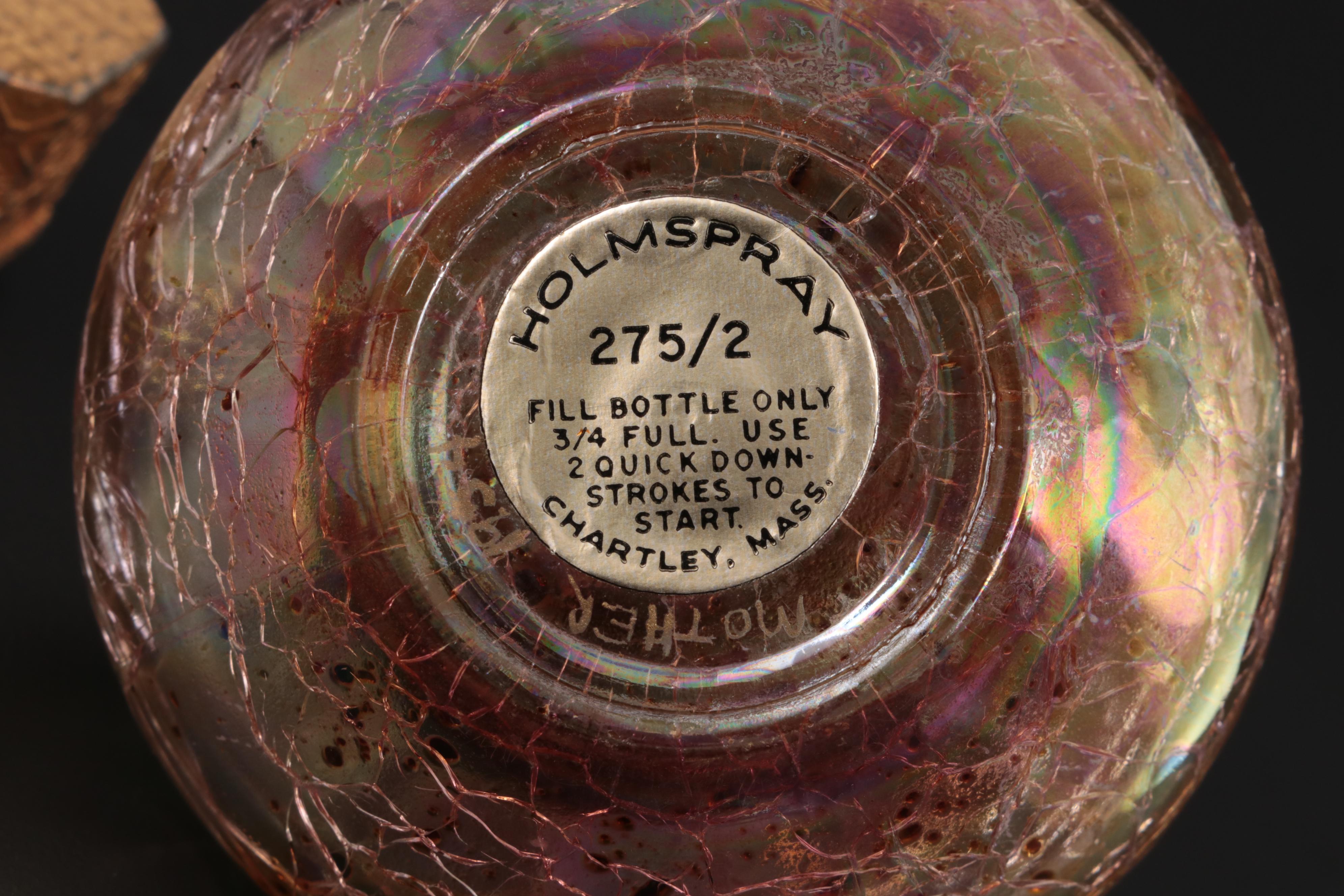 Py-Ra-Lin Ivory Vanity Mirror with Glass and Ceramic Perfume Bottles and Box