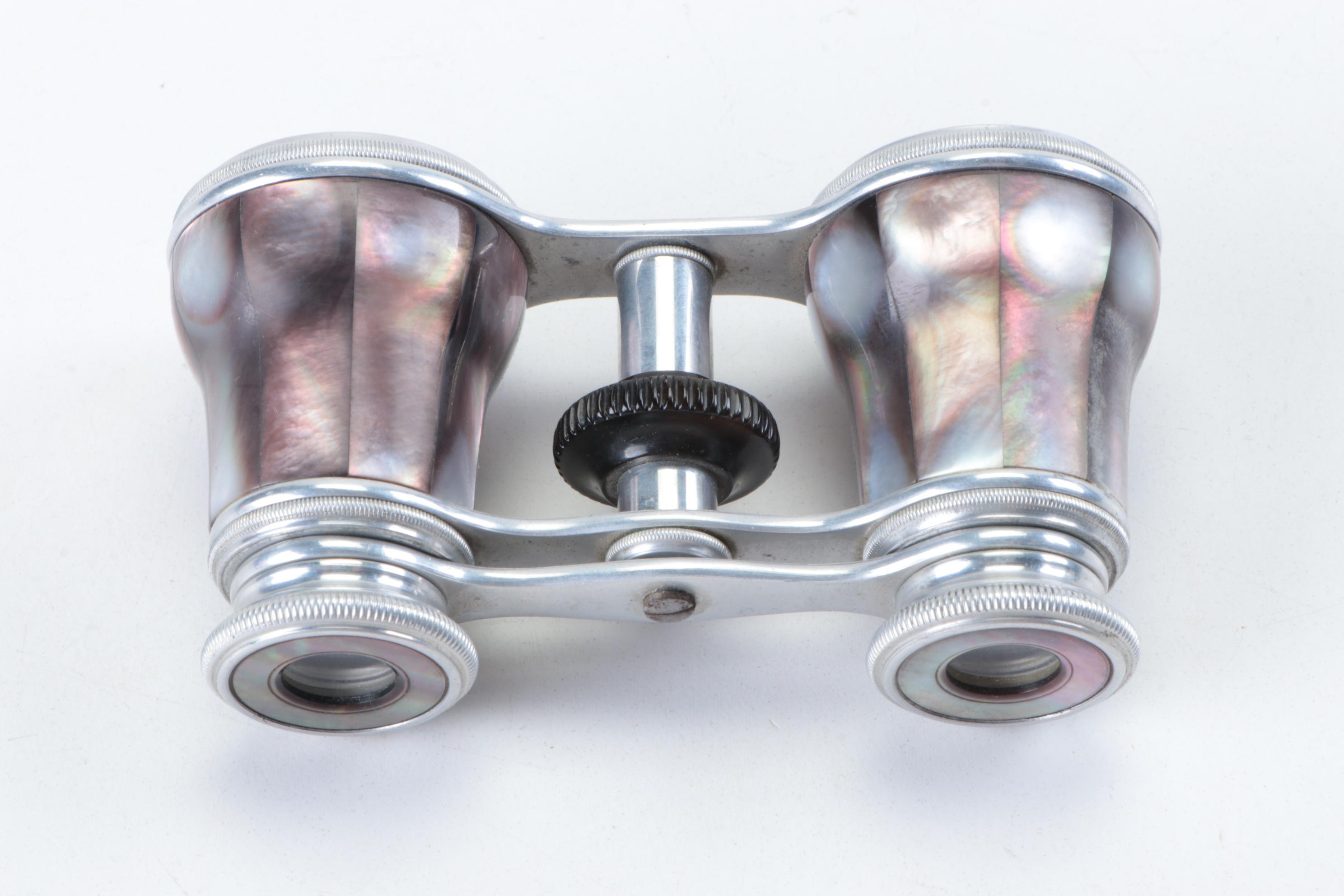 Chevallier for Tiffany & Co. Black Mother-of-Pearl Opera Glasses, Late 19th C