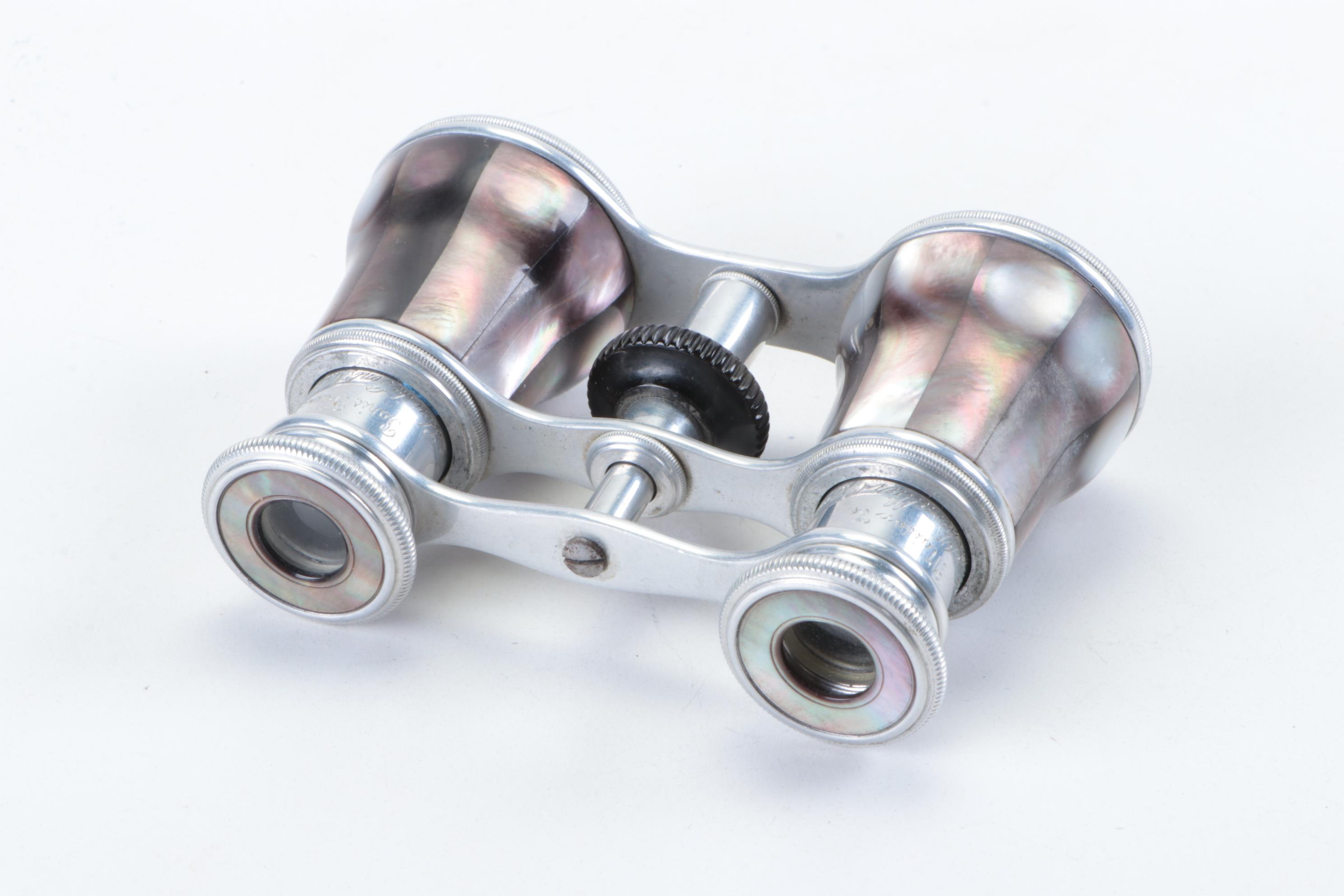 Chevallier for Tiffany & Co. Black Mother-of-Pearl Opera Glasses, Late 19th C