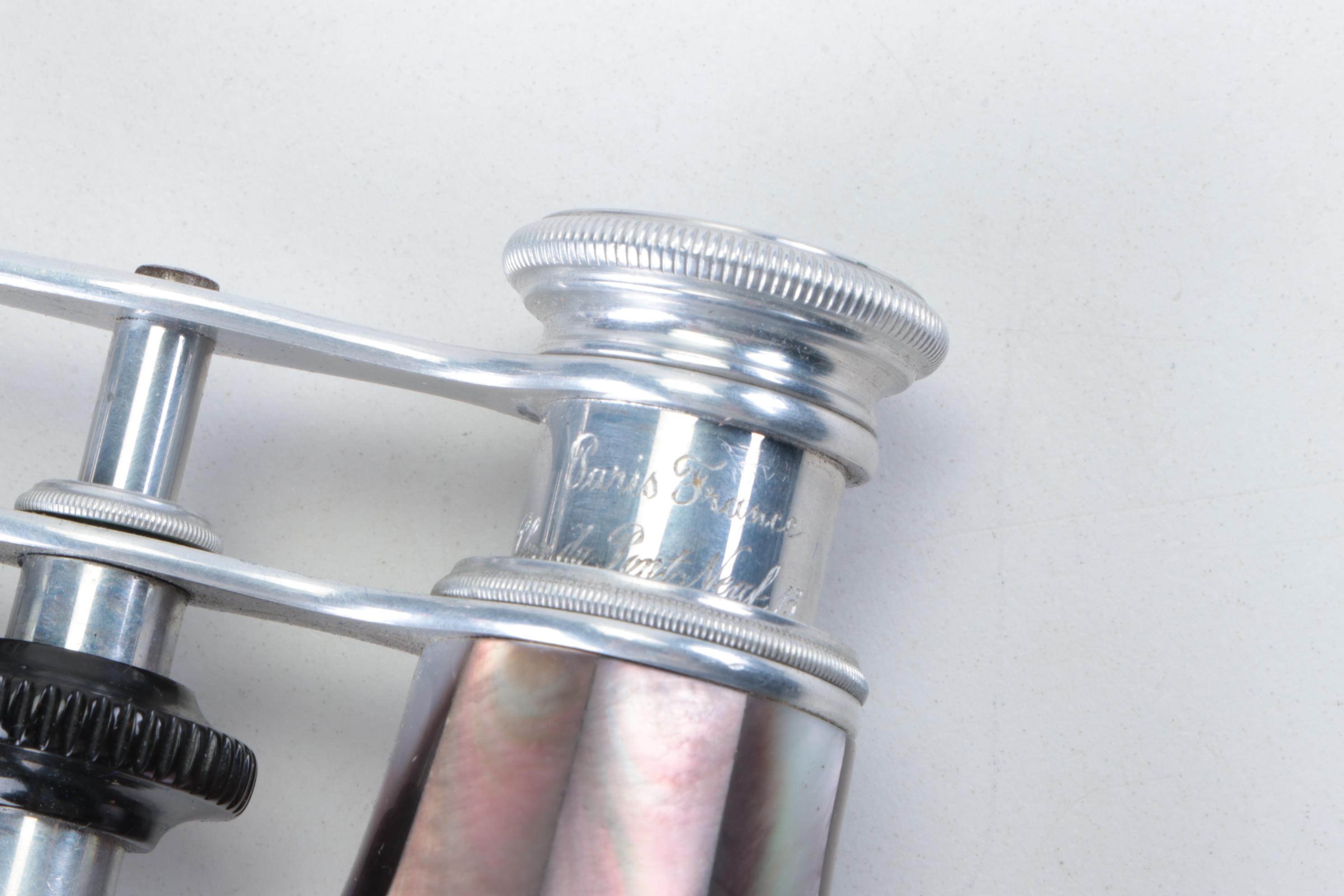 Chevallier for Tiffany & Co. Black Mother-of-Pearl Opera Glasses, Late 19th C