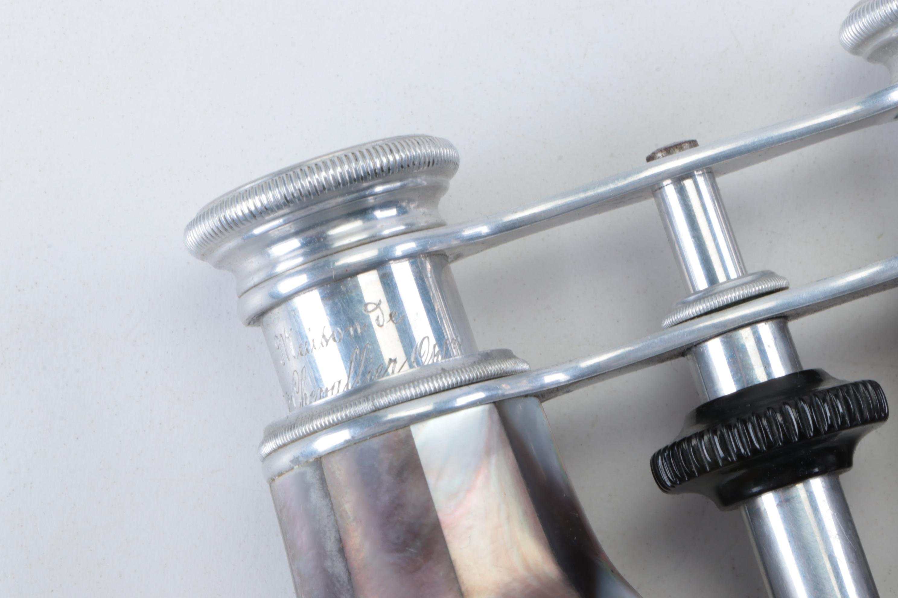 Chevallier for Tiffany & Co. Black Mother-of-Pearl Opera Glasses, Late 19th C