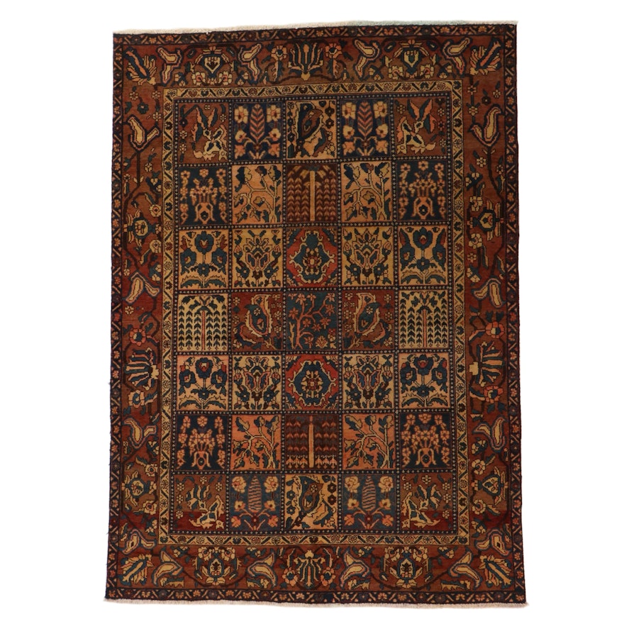 7'0 x 9'10 Hand-Knotted Persian Bakhtiari Rug, 1960s