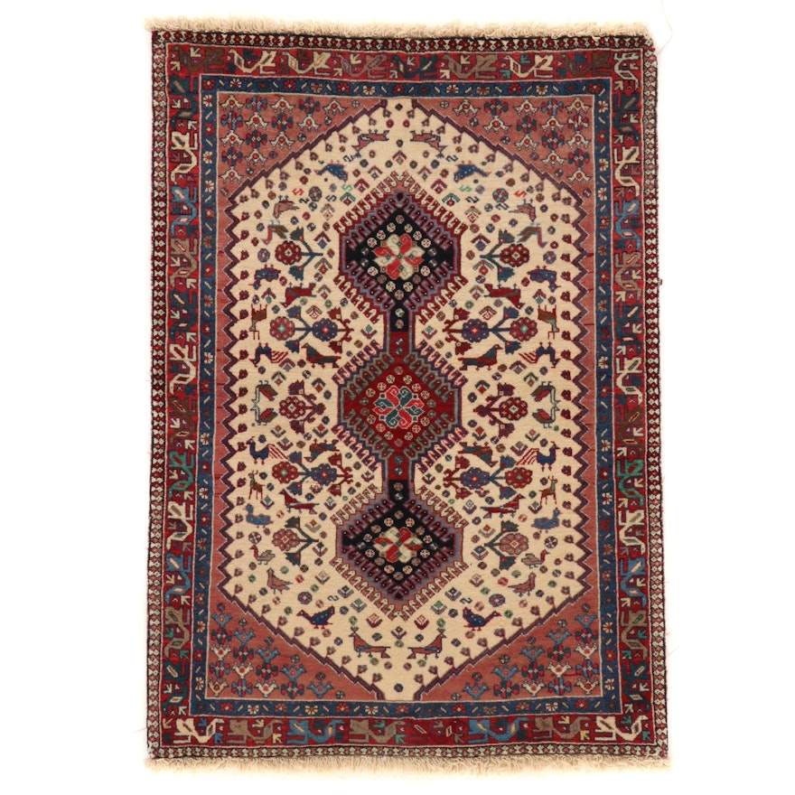 3'6 x 5'1 Hand-Knotted Persian Ardebil Accent Rug