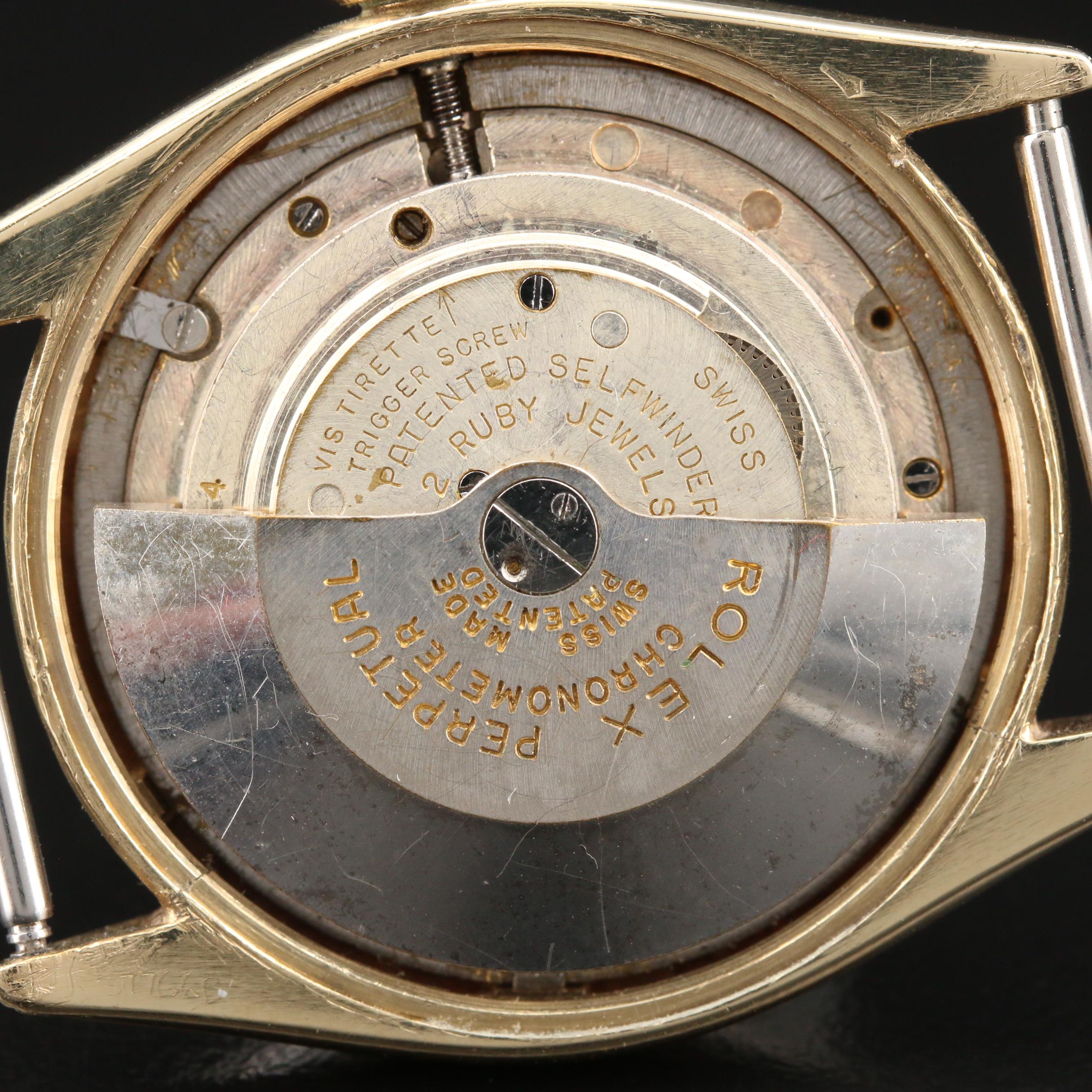 1952 Rolex Oyster Perpetual "Waffle Dial" 10K Gold Automatic Watch