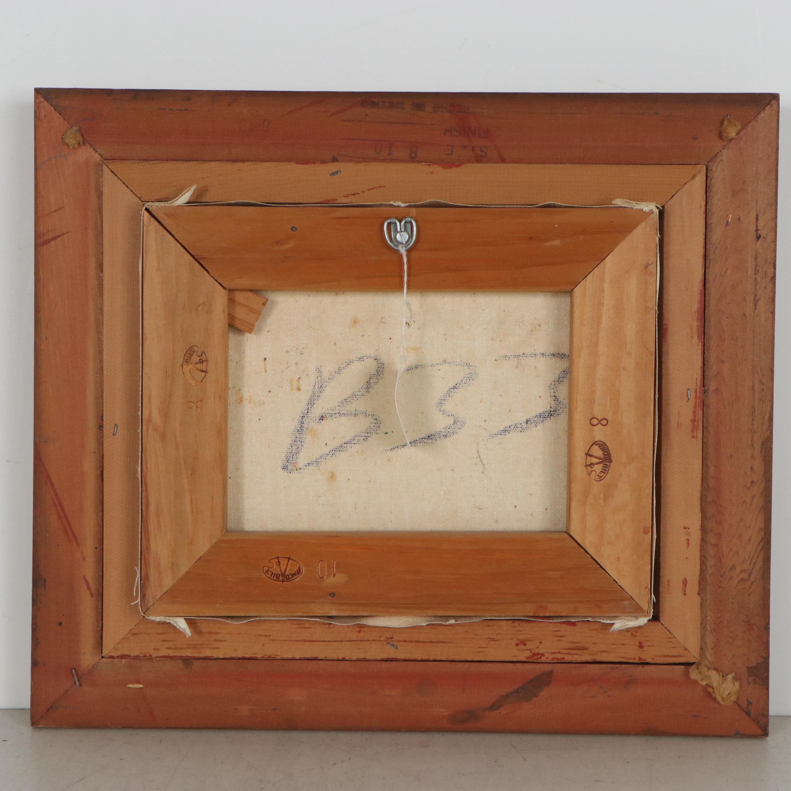 Mary Botto European Street Scene Oil Painting, Late 20th Century