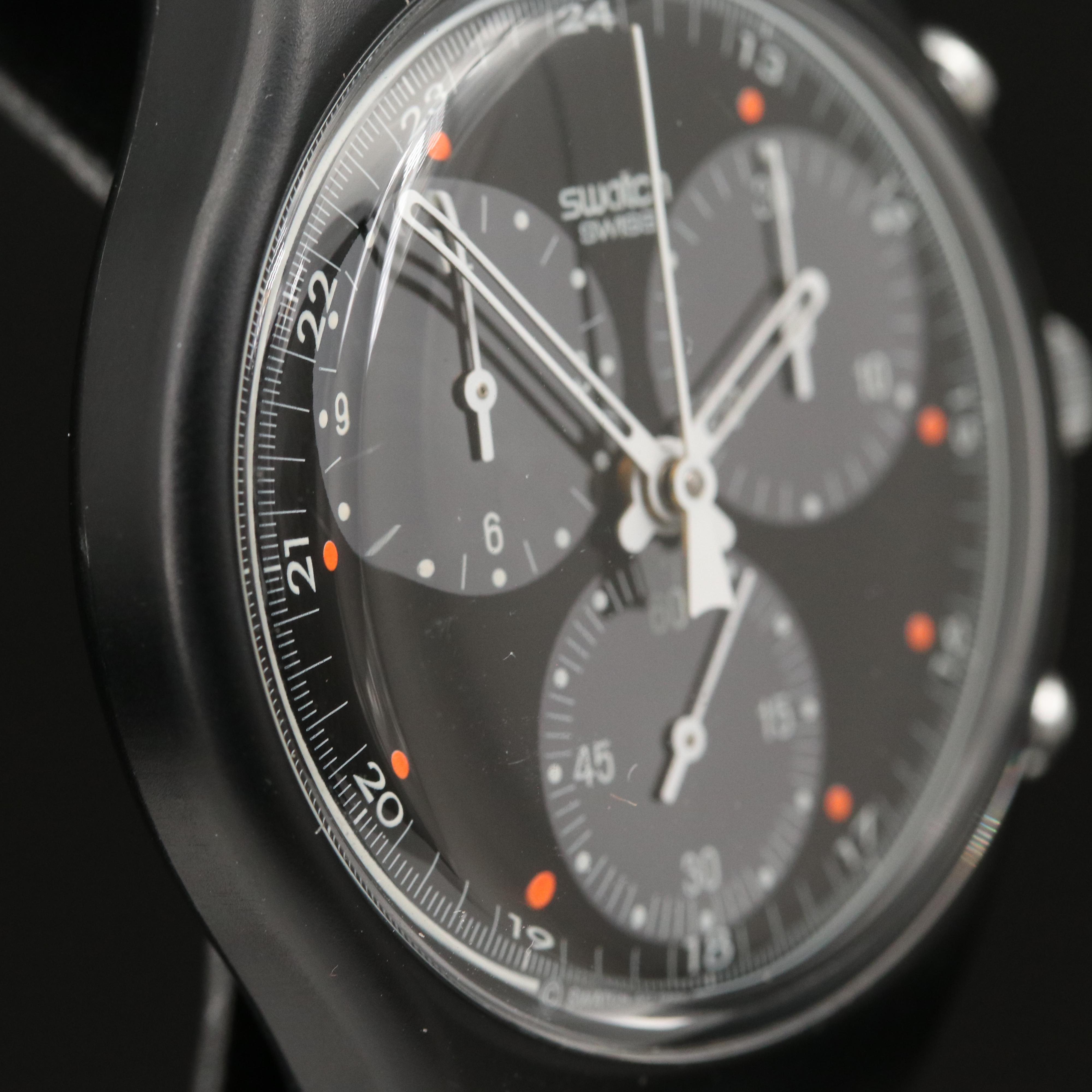 1991 Swatch "Wall Street" Chronograph Plastic Quartz Watch