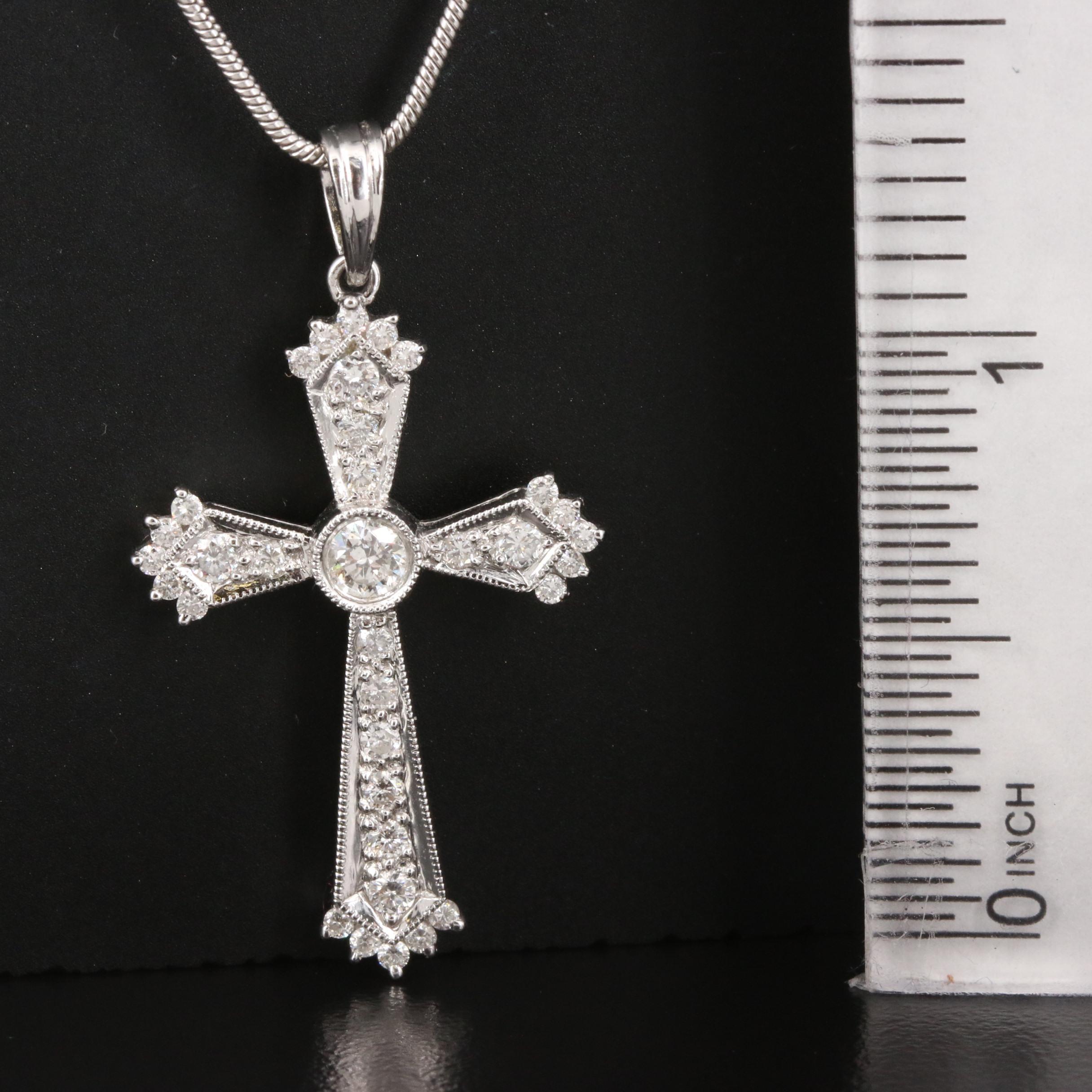 Platinum Diamond Patonce Cross Necklace