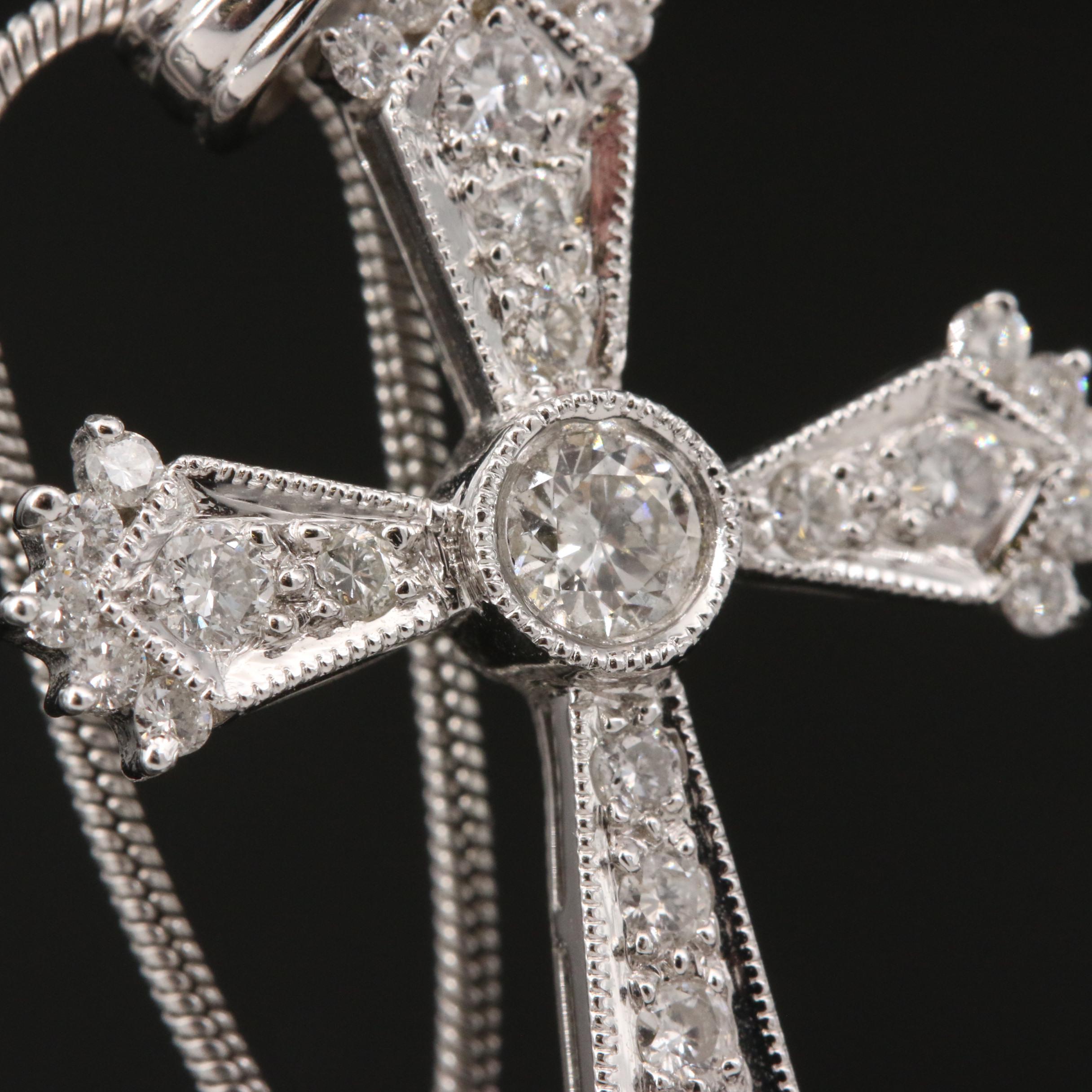 Platinum Diamond Patonce Cross Necklace