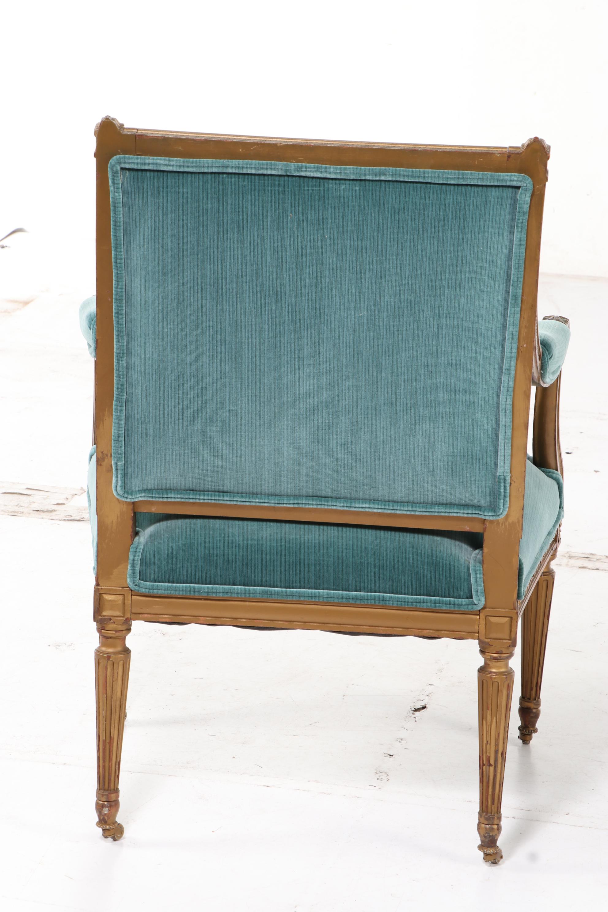 Louis XVI Style Giltwood Fauteil, Late 19th/Early 20th Century