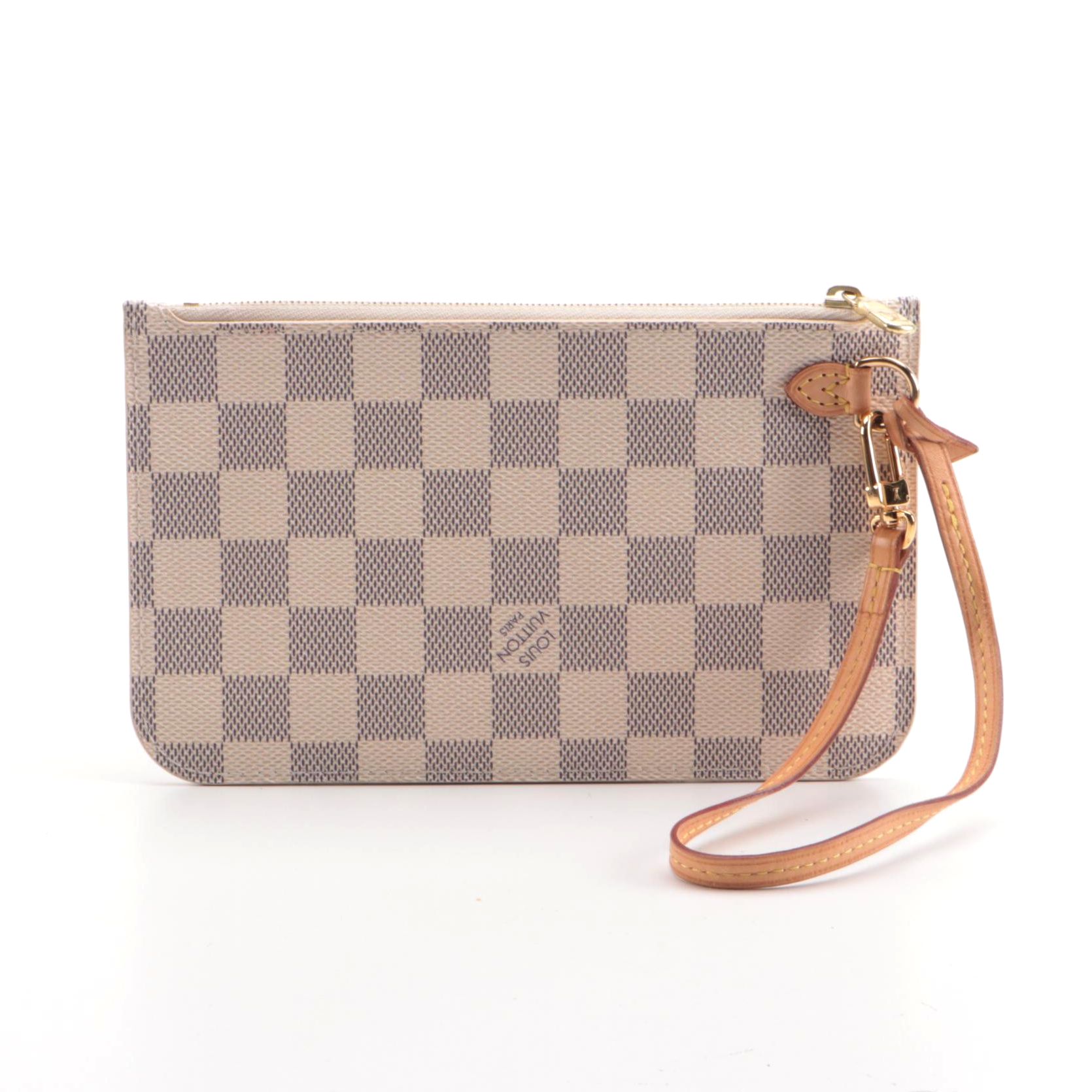 Louis Vuitton Neverfull Accessory Pochette in Damier Azur Canvas