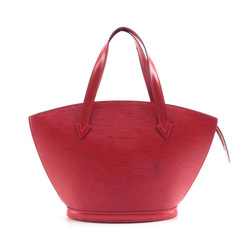 Louis Vuitton St. Jacques PM Handbag in Castilian Red Epi and Smooth Leather