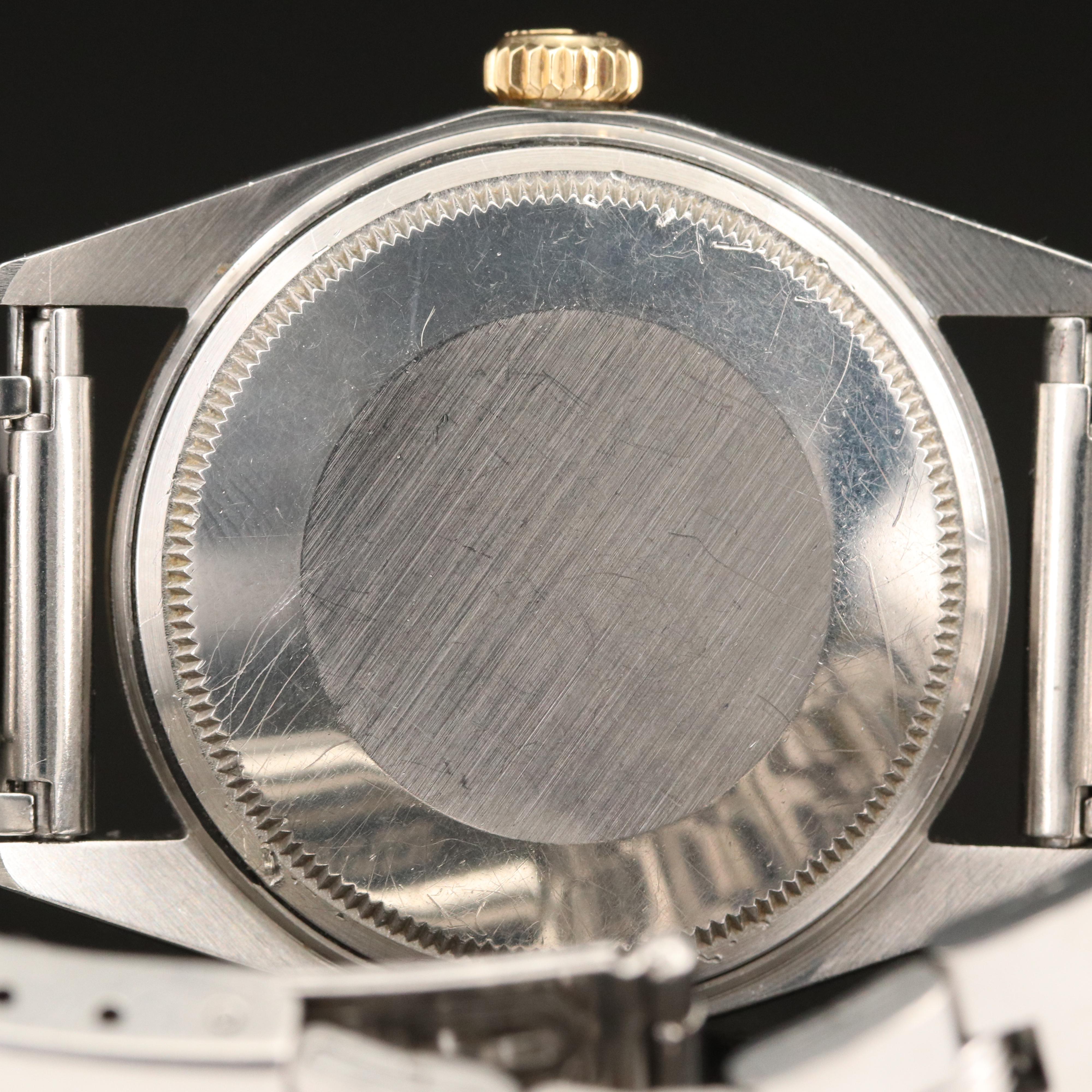 1971 Rolex Datejust 18K and Stainless Steel Watch with Gray Pie Pan Dial