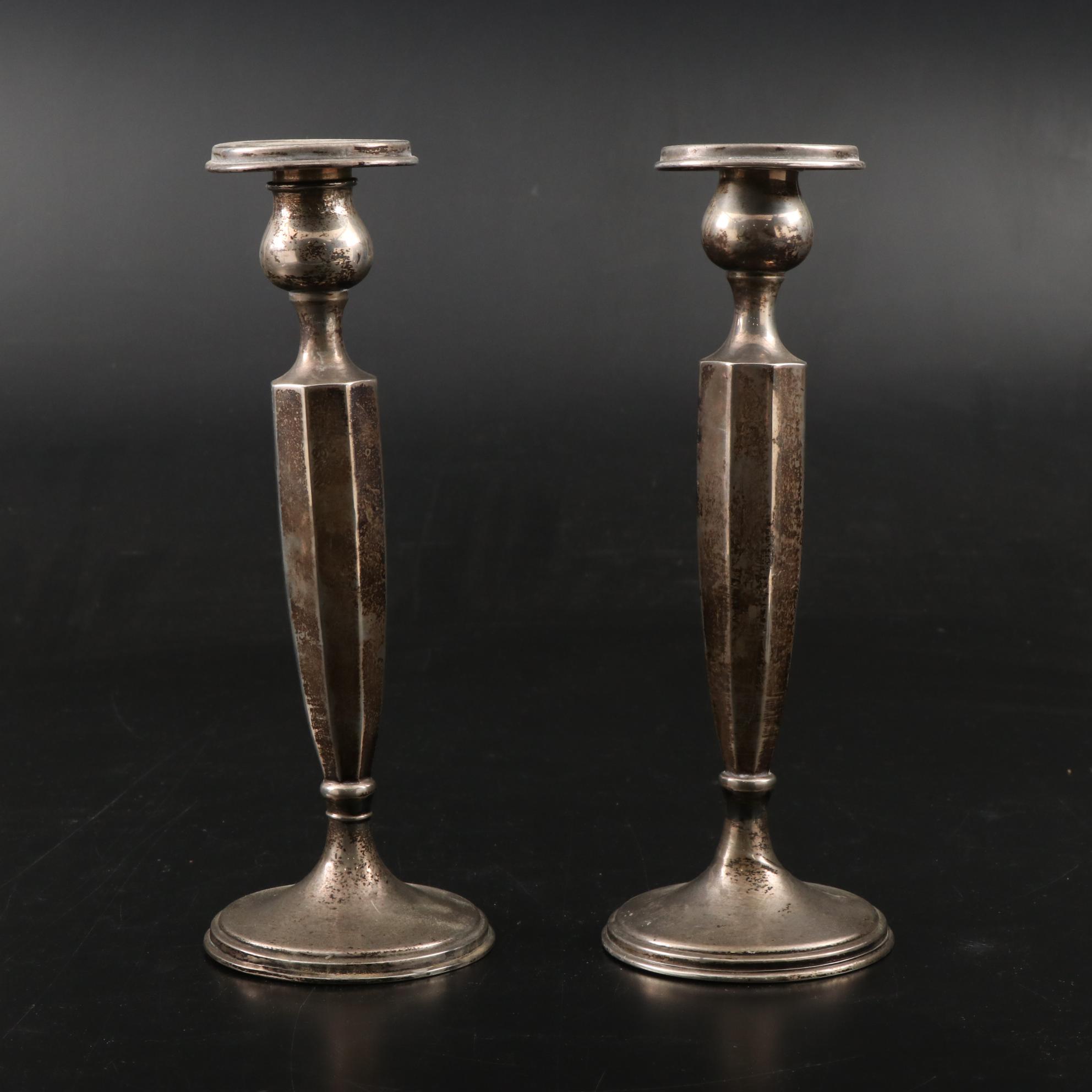 Barbour Silver Co. Weighted Sterling Candlesticks