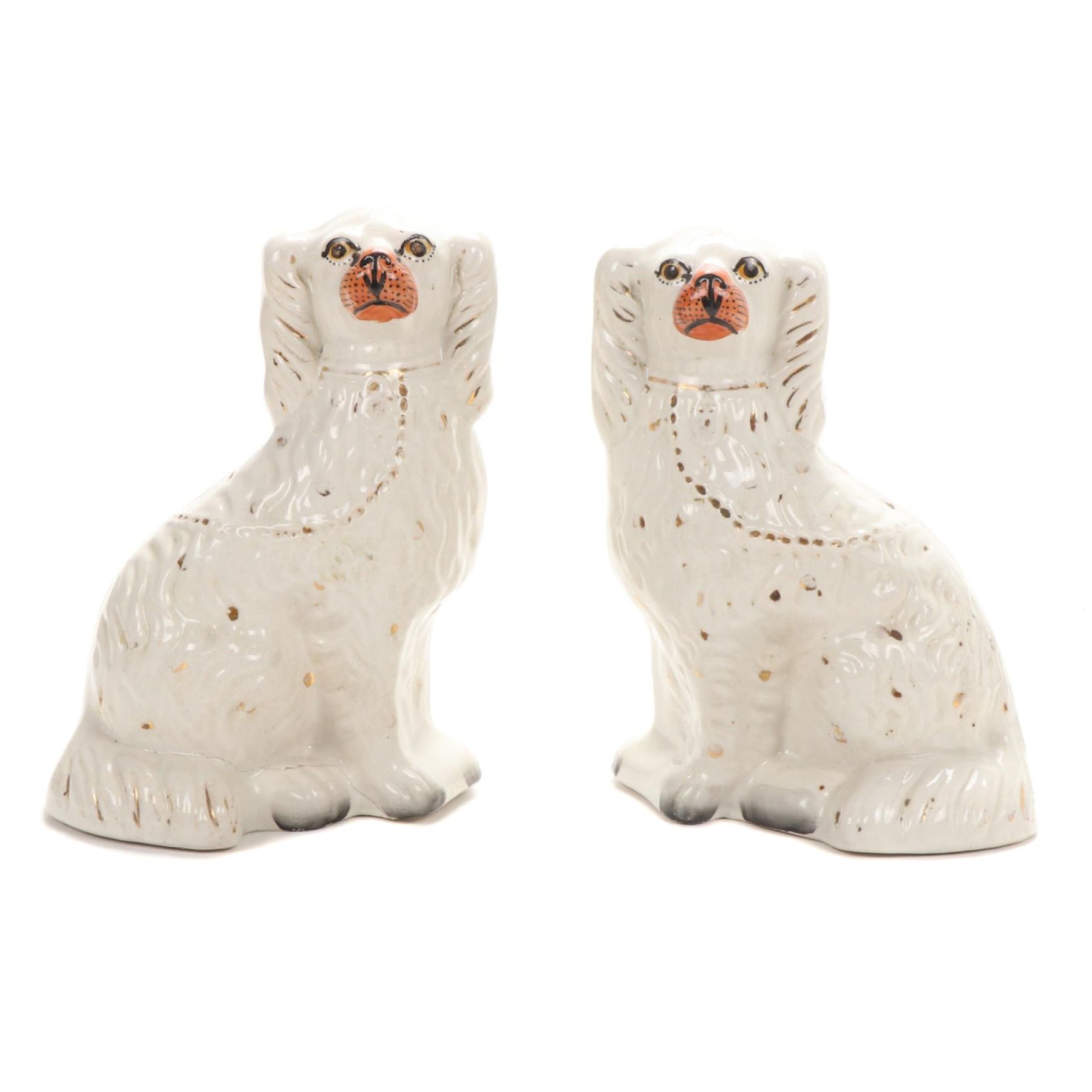 Victorian Staffordshire Ceramic Dogs, Late 19th Century