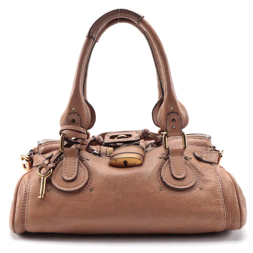 Chloé Paddington Tan Grained Leather Satchel