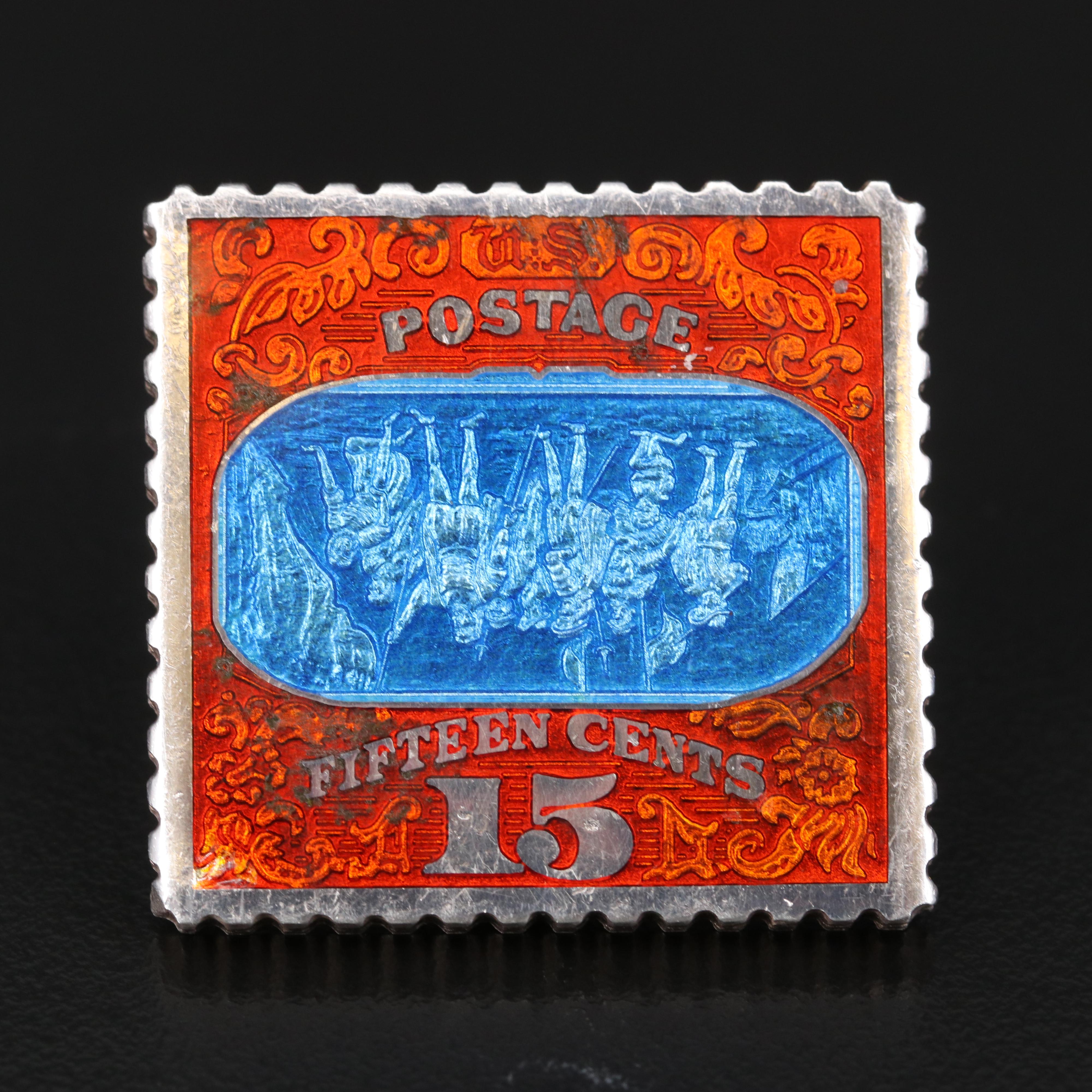 Two Postage Stamp Themed .999 Fine Silver Bars