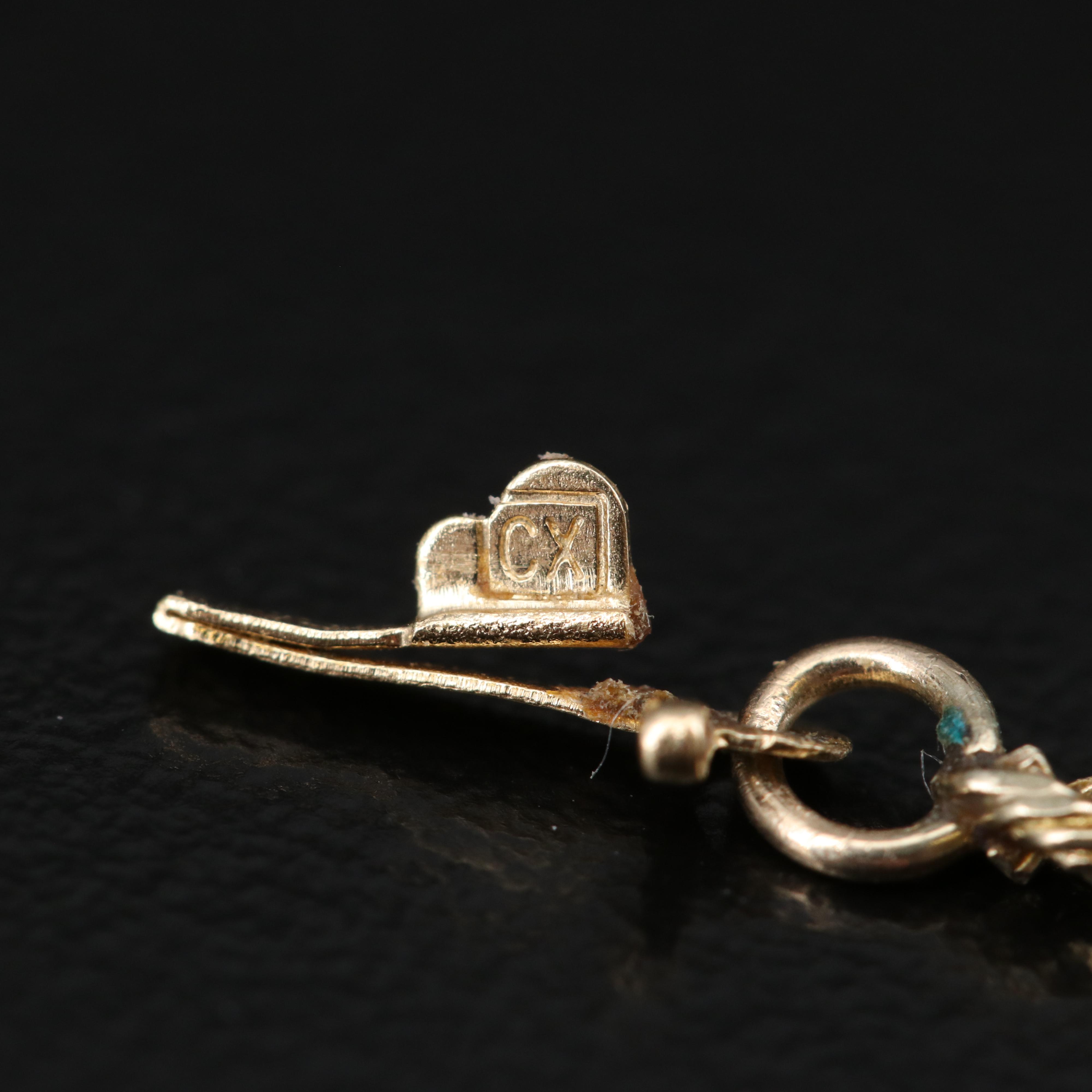 21K 1982 South Africa Krugerrand Bullion Coin Pendant on 14K Rope Chain Necklace