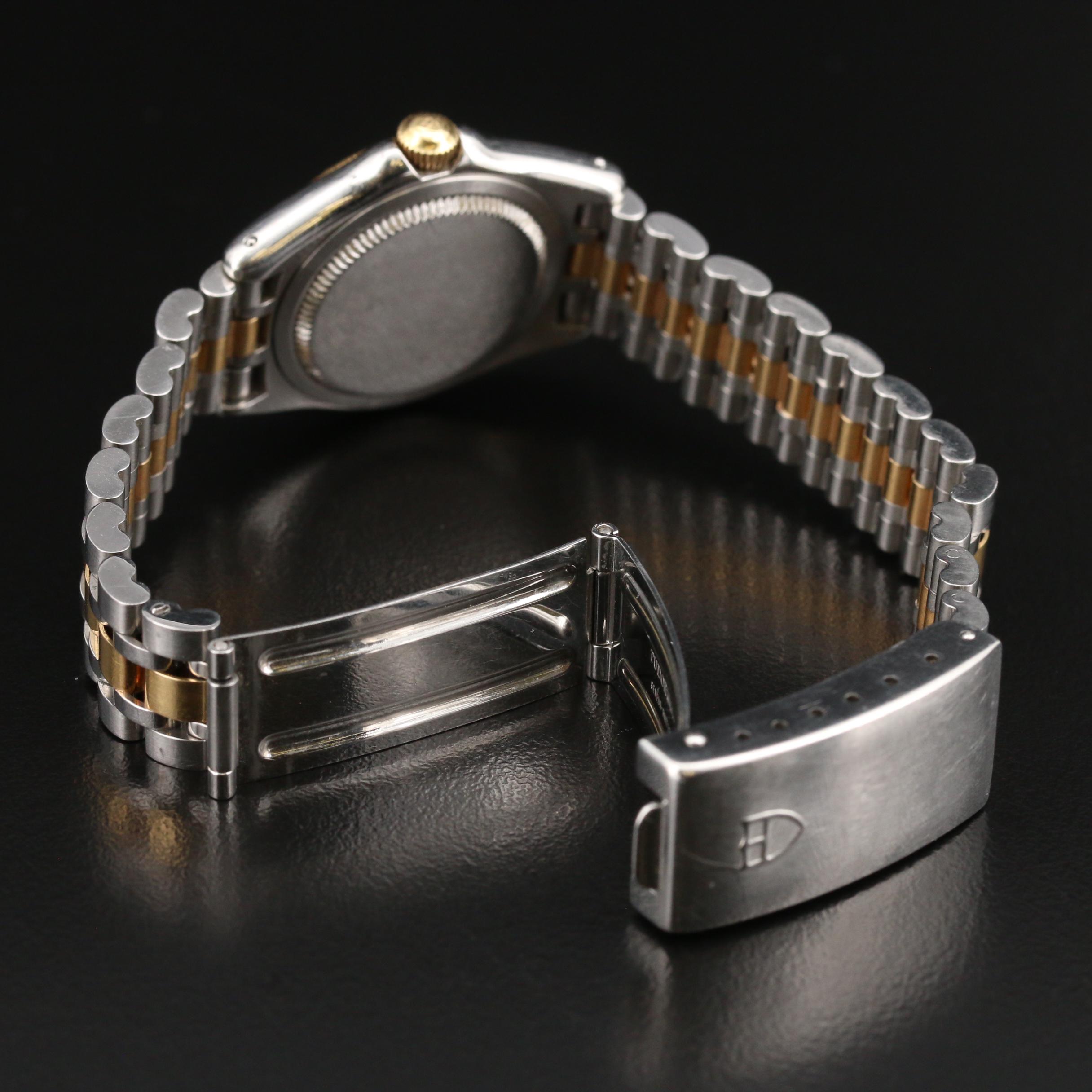 Tudor "Monarch" 18K and Stainless Steel Diamond Dial Quartz Watch