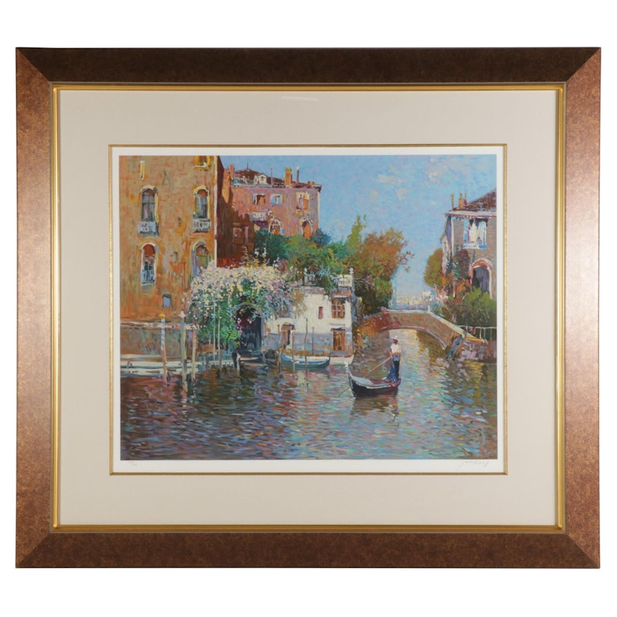 Ming Feng Serigraph "The Gondolier"