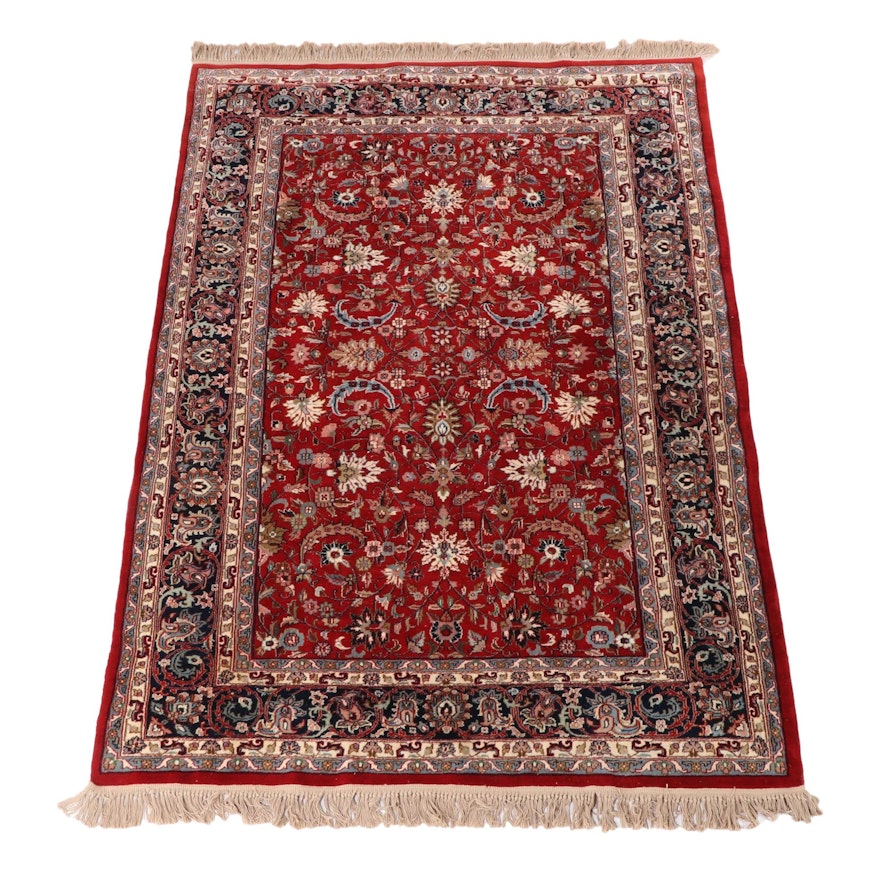 6'4 x 9'9 Hand-Knotted Indian Mahal Wool Area Rug