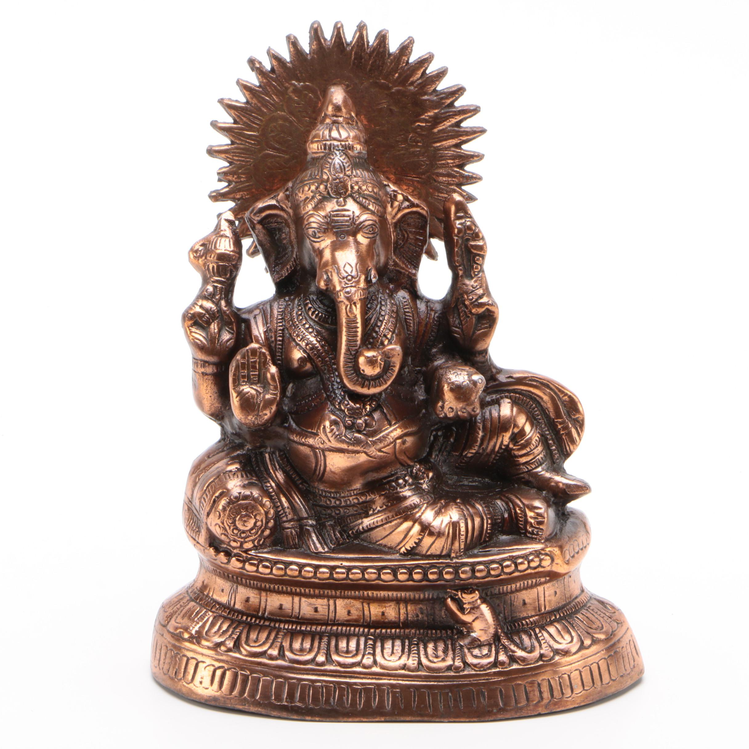 Abhaya Mudra Ganesha Metal Statue