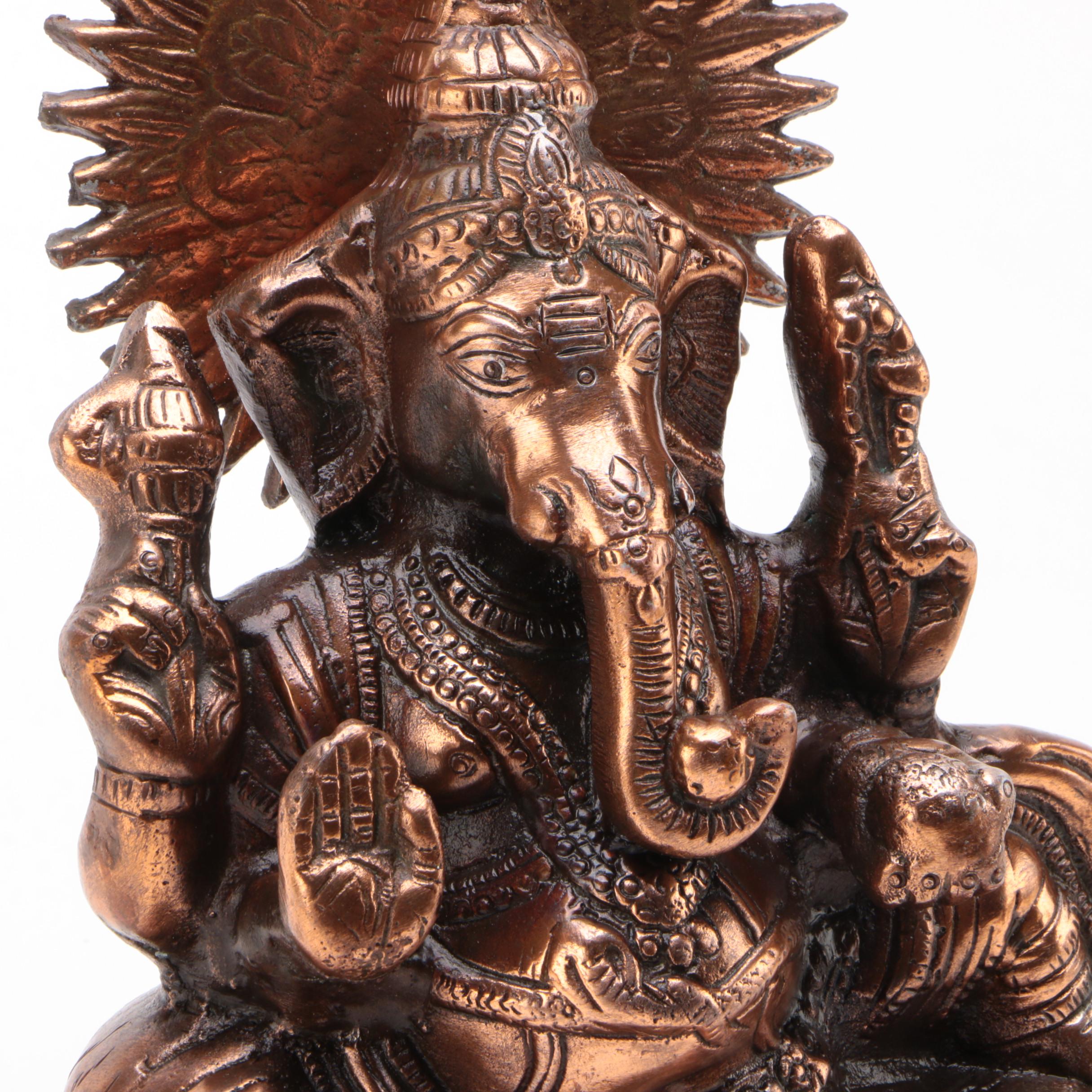 Abhaya Mudra Ganesha Metal Statue