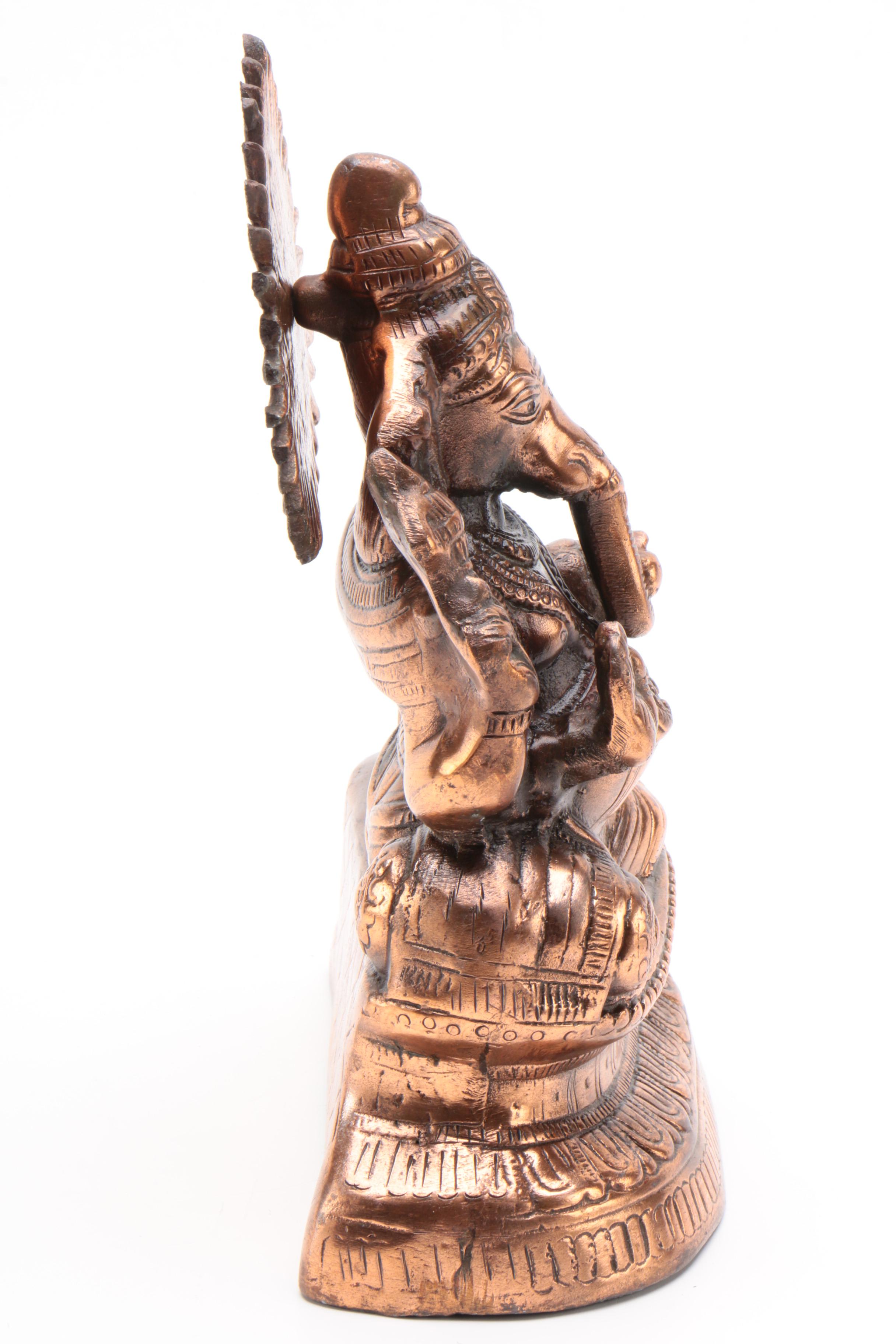 Abhaya Mudra Ganesha Metal Statue