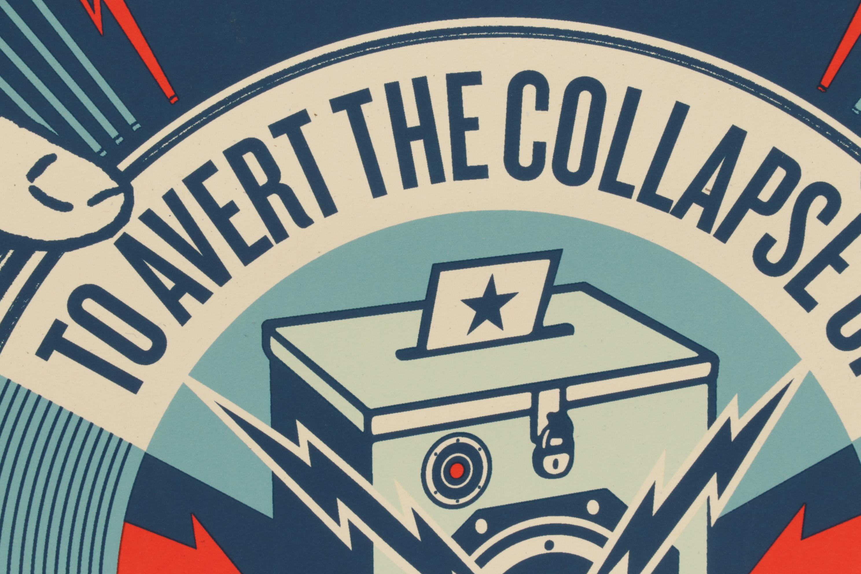 Shepard Fairey Poster "Good Music To Avert The Collapse Of American Democracy"