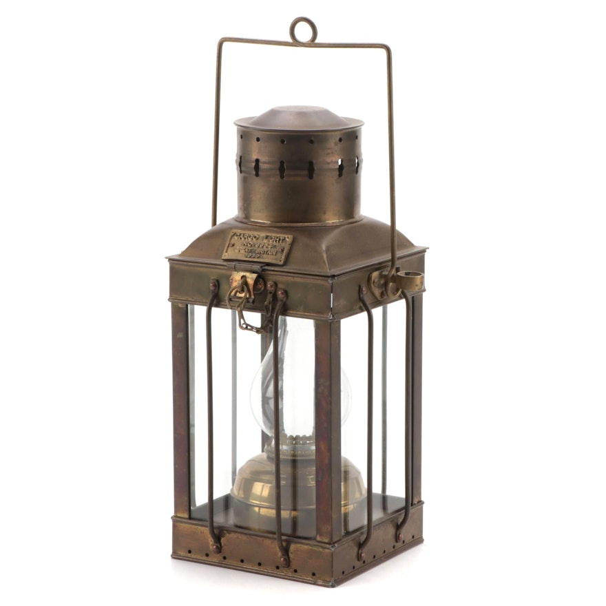 Cargo Light No. 3954 Great Britain Converted Electric Brass Lantern