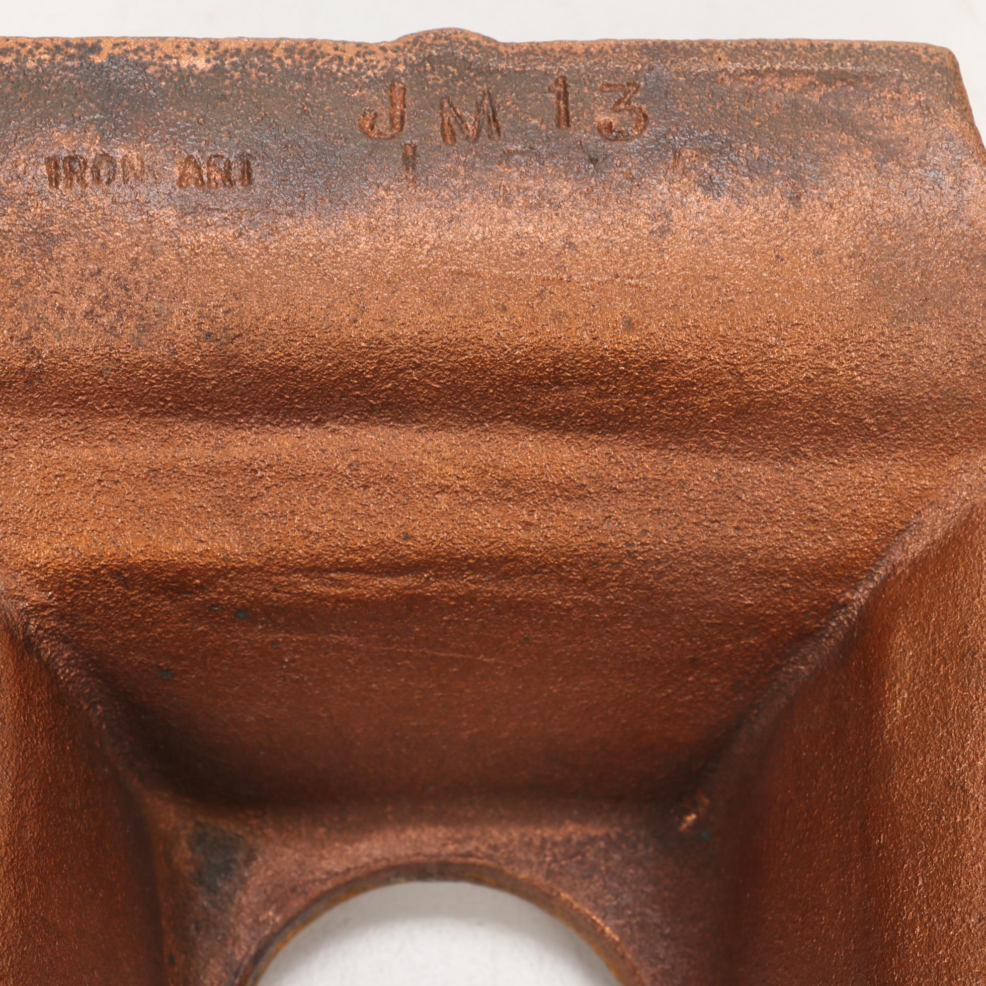 Iron Art Cast Iron Inkwell with Foliate Motif