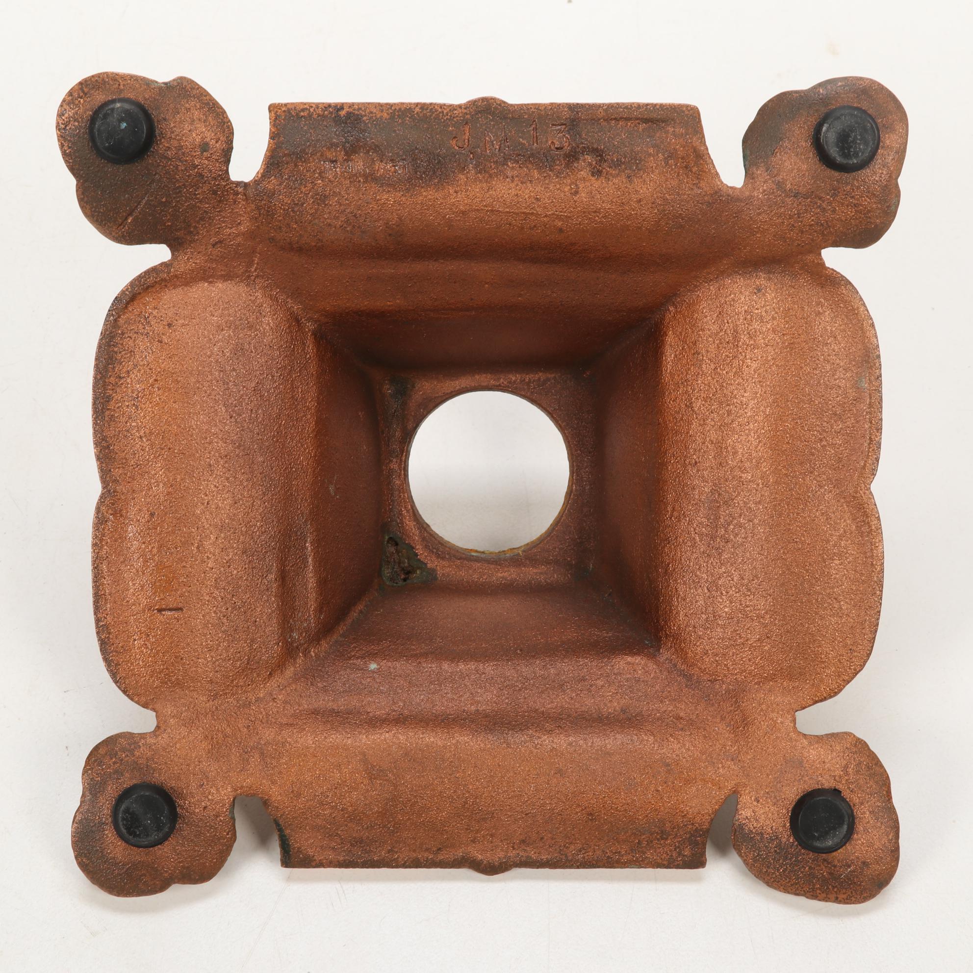 Iron Art Cast Iron Inkwell with Foliate Motif