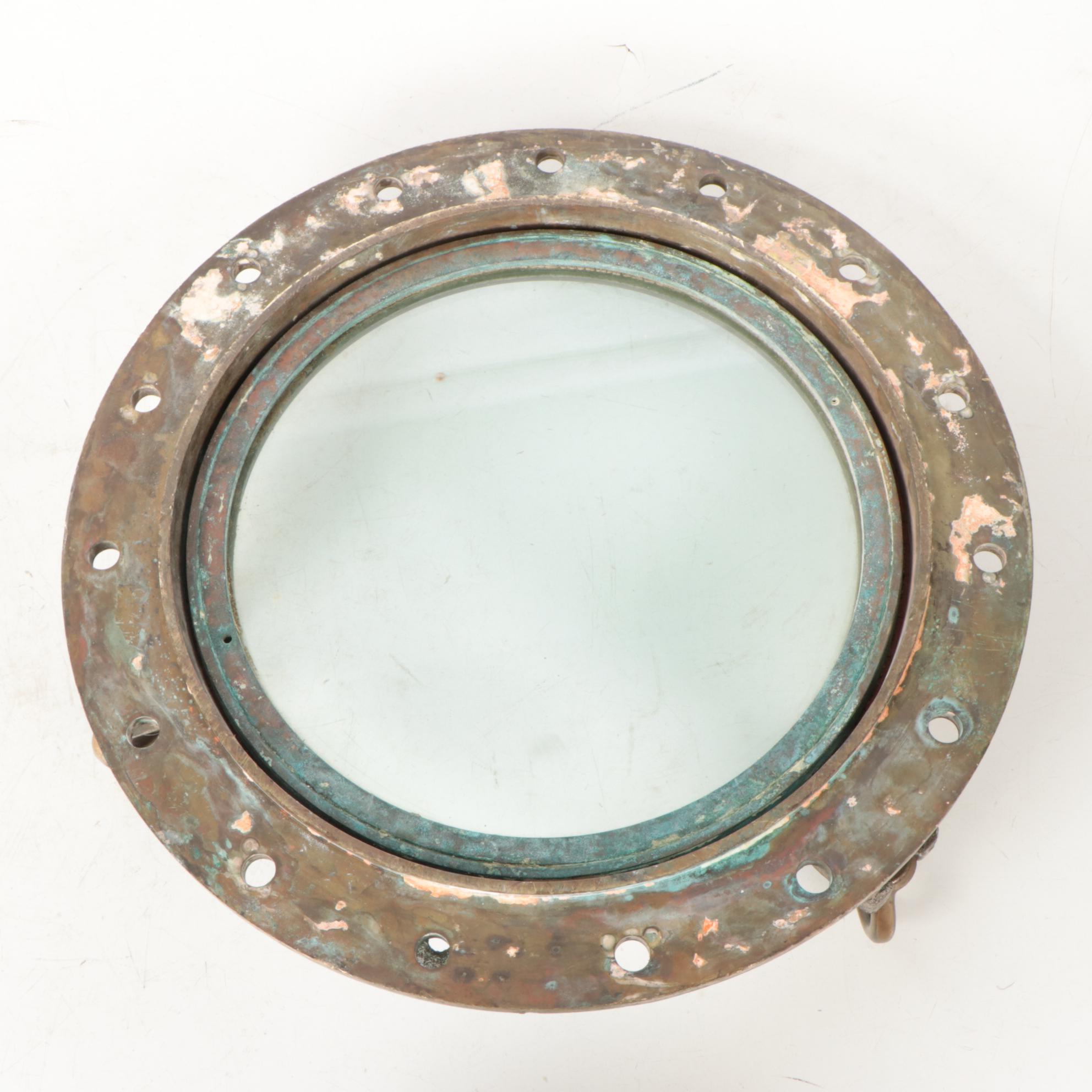 Brass Armourplate Glass Nautical Porthole Window