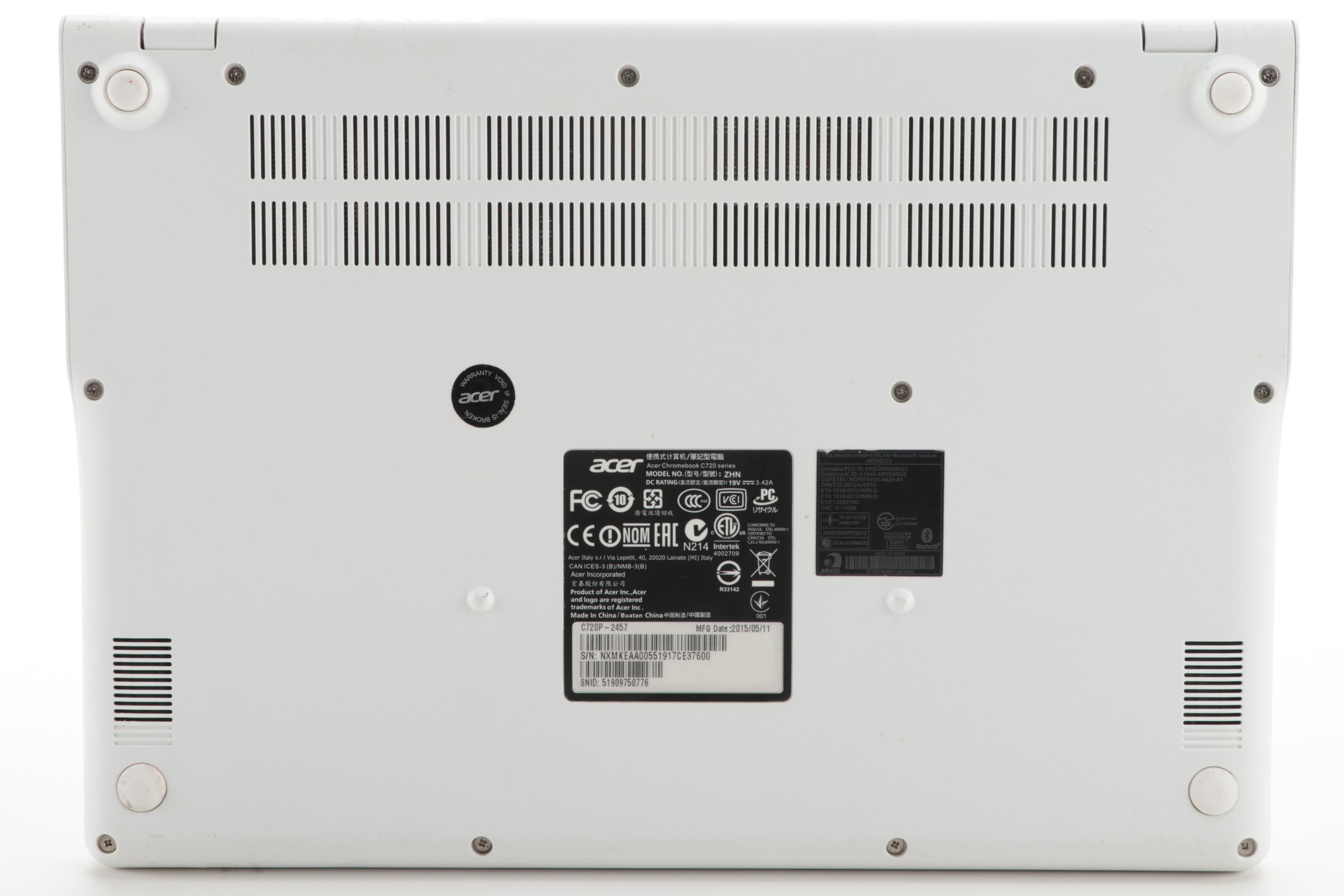 Acer C720P-2457 Chromebook Laptop with Power Adapter, 2015