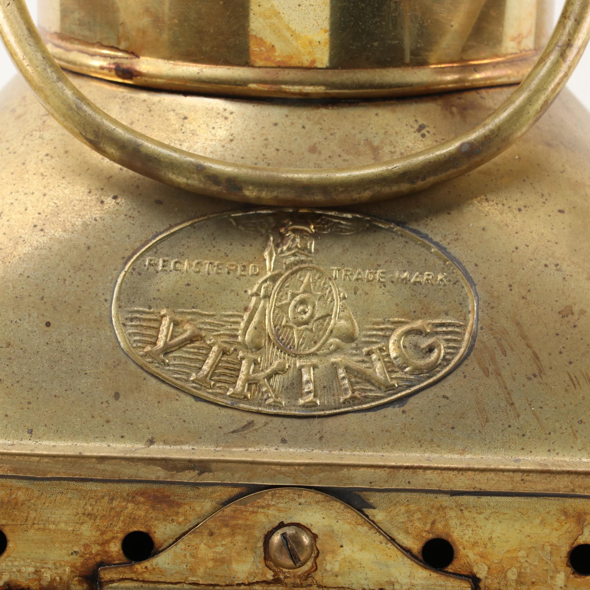 Viking Brass Kerosene Ship Lantern, Early 20th Century