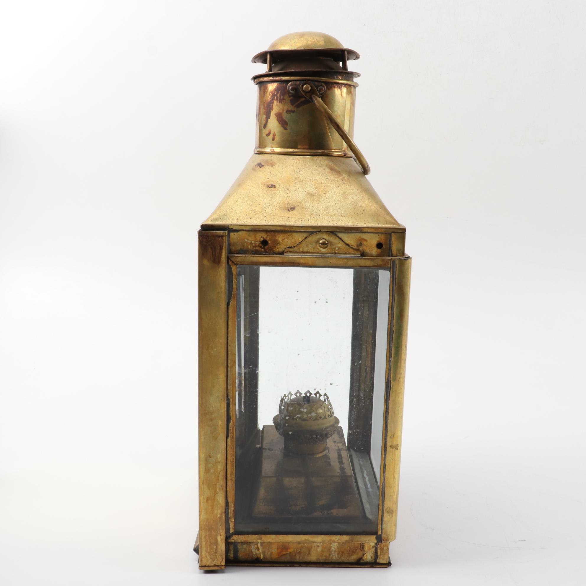 Viking Brass Kerosene Ship Lantern, Early 20th Century