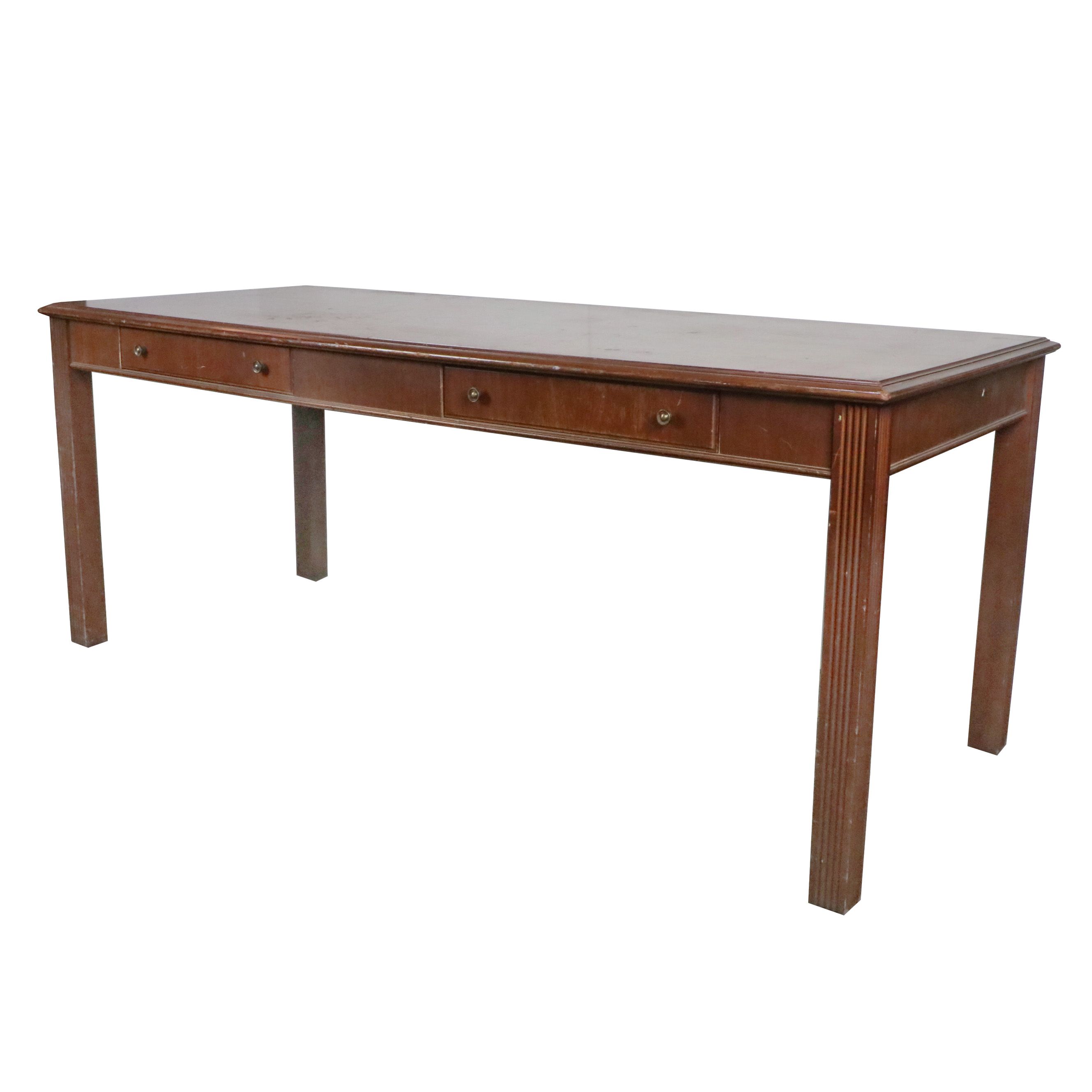 Rishel Furniture Co. Mahogany-Stained Library Table, Mid-20th Century