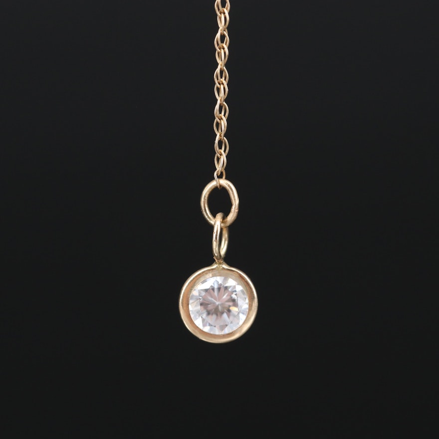 14K Cubic Zirconia Extender Chain