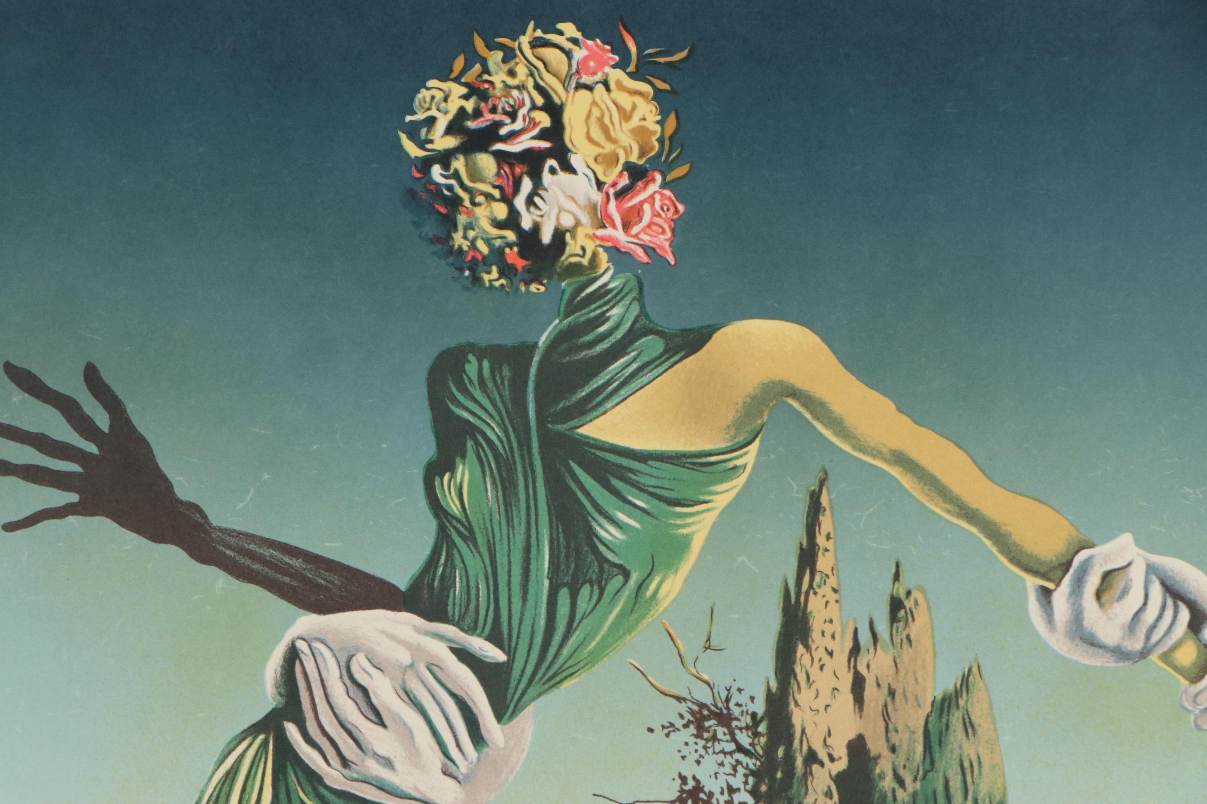 Lithograph after Salvador Dalí "Femme à la tête de roses"