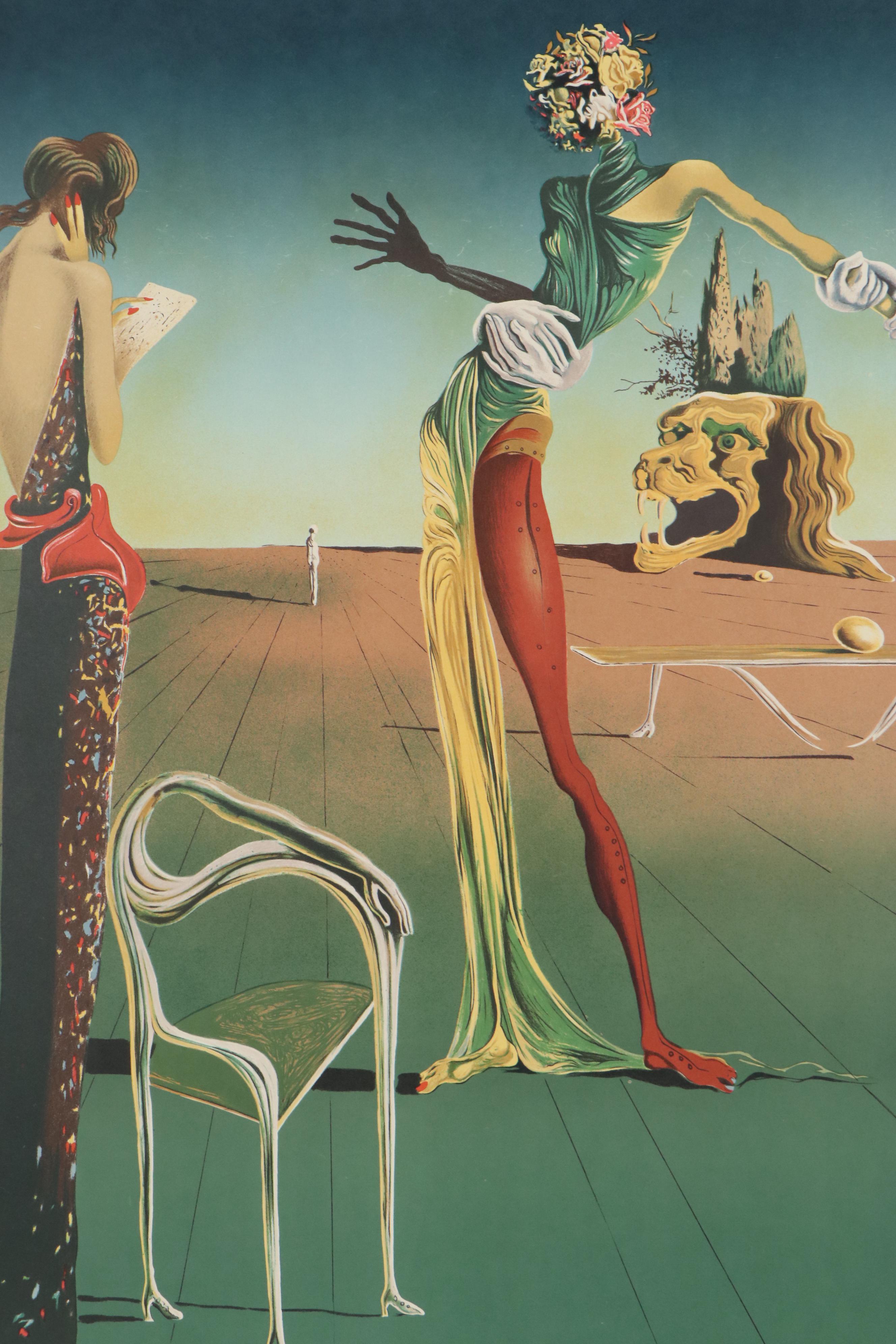 Lithograph after Salvador Dalí "Femme à la tête de roses"