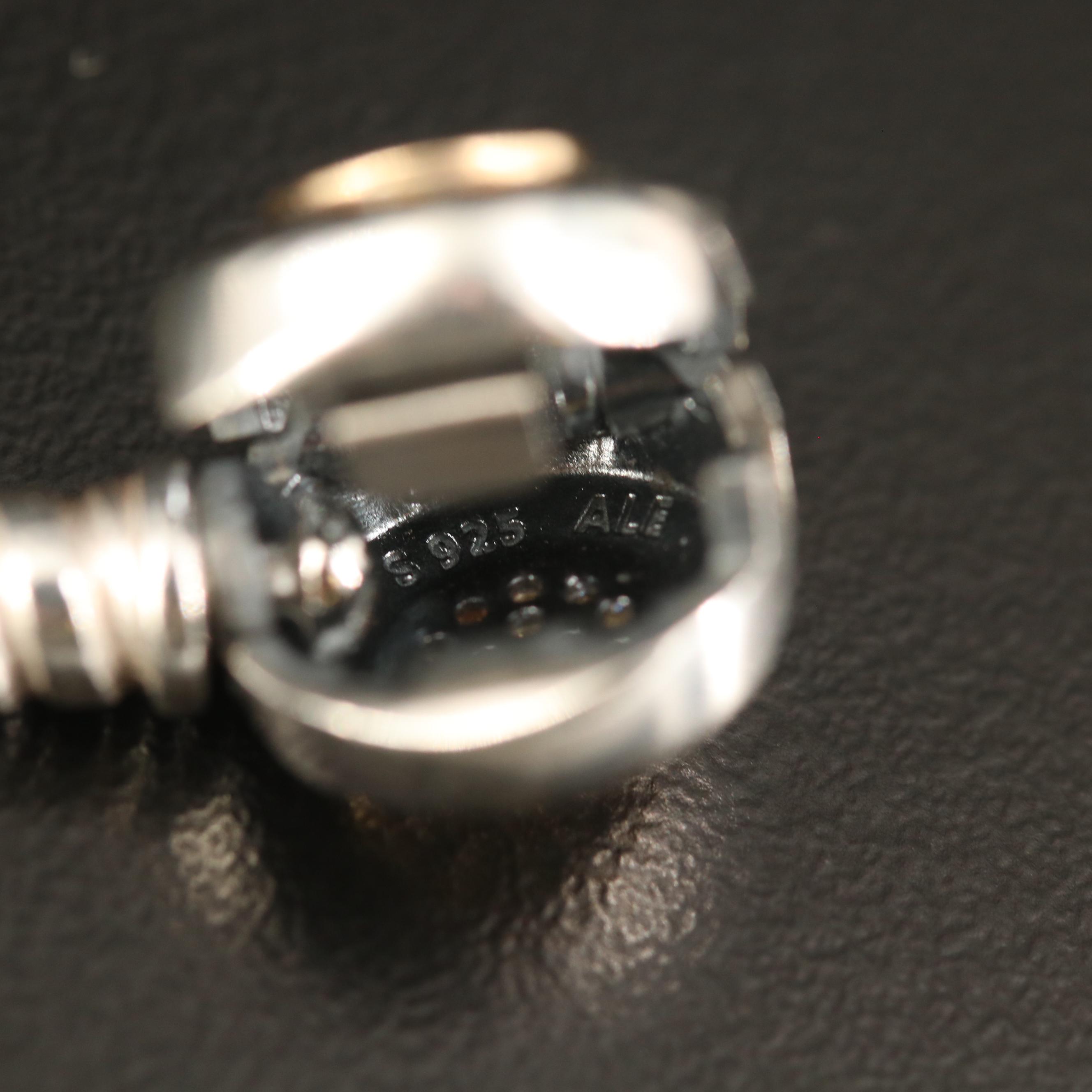 Pandora "Moments Logo" Sterling Cubic Zirconia Snake Chain Bracelet