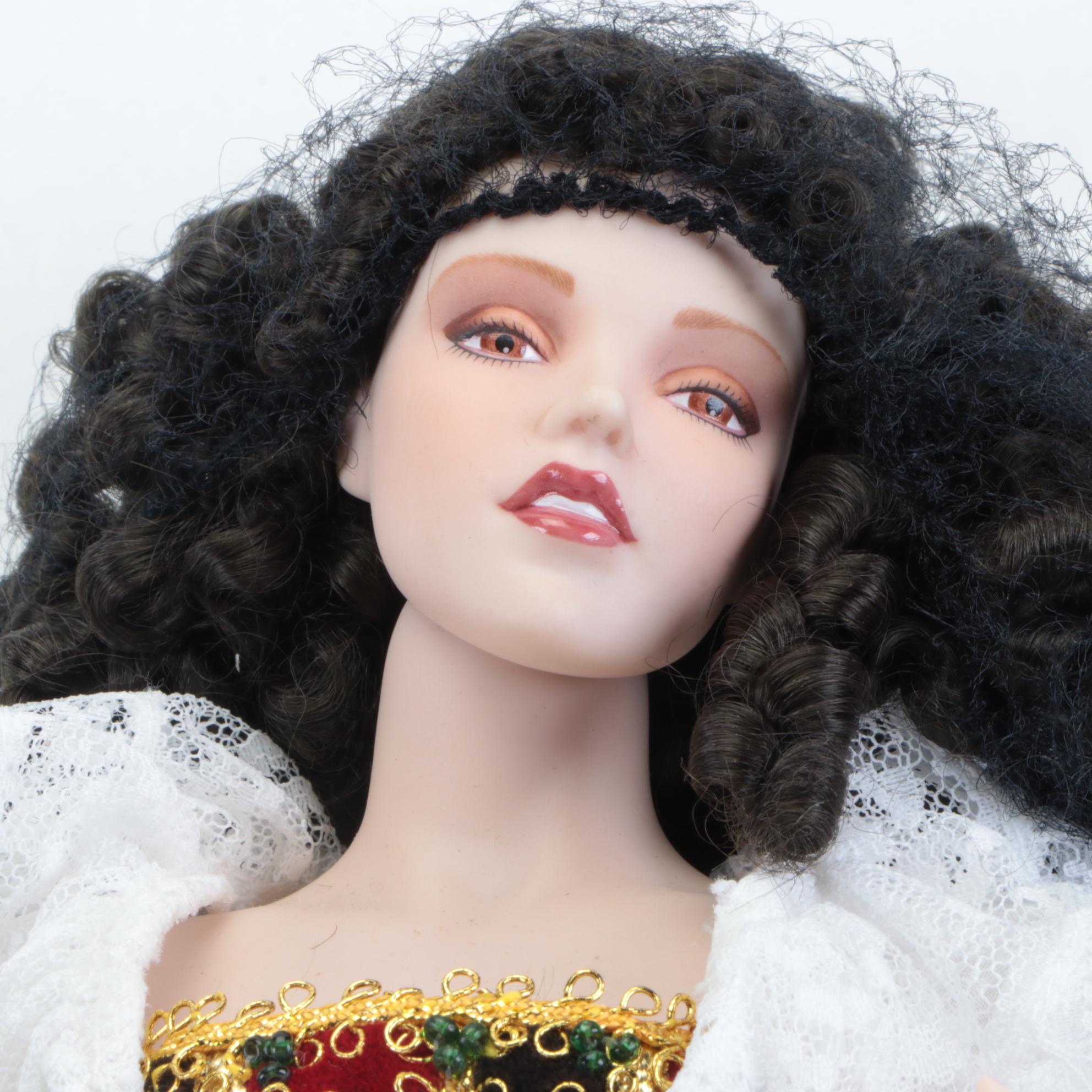 Franklin Heirloom "The Phantom of the Opera" Porcelain Collector Dolls