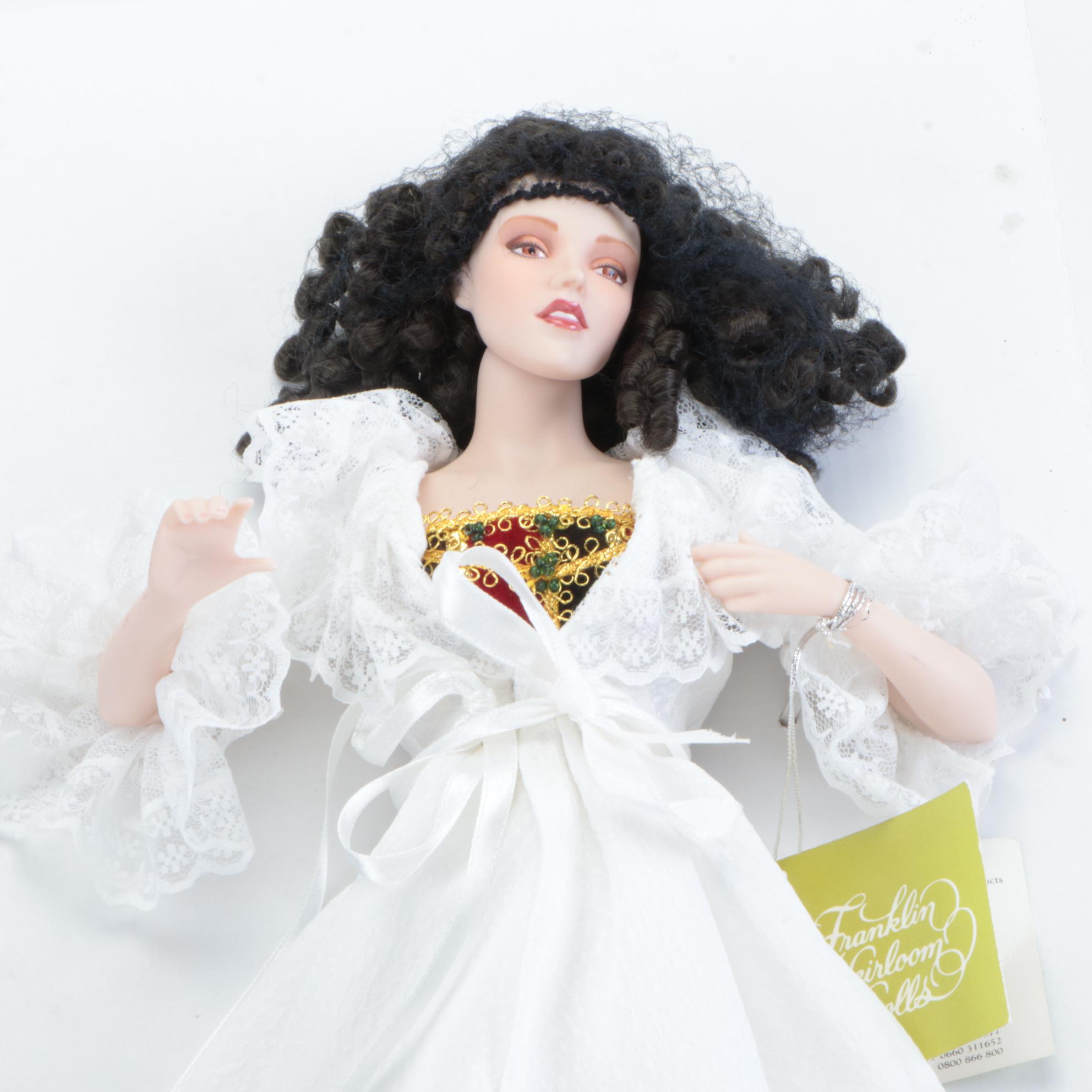 Franklin Heirloom "The Phantom of the Opera" Porcelain Collector Dolls