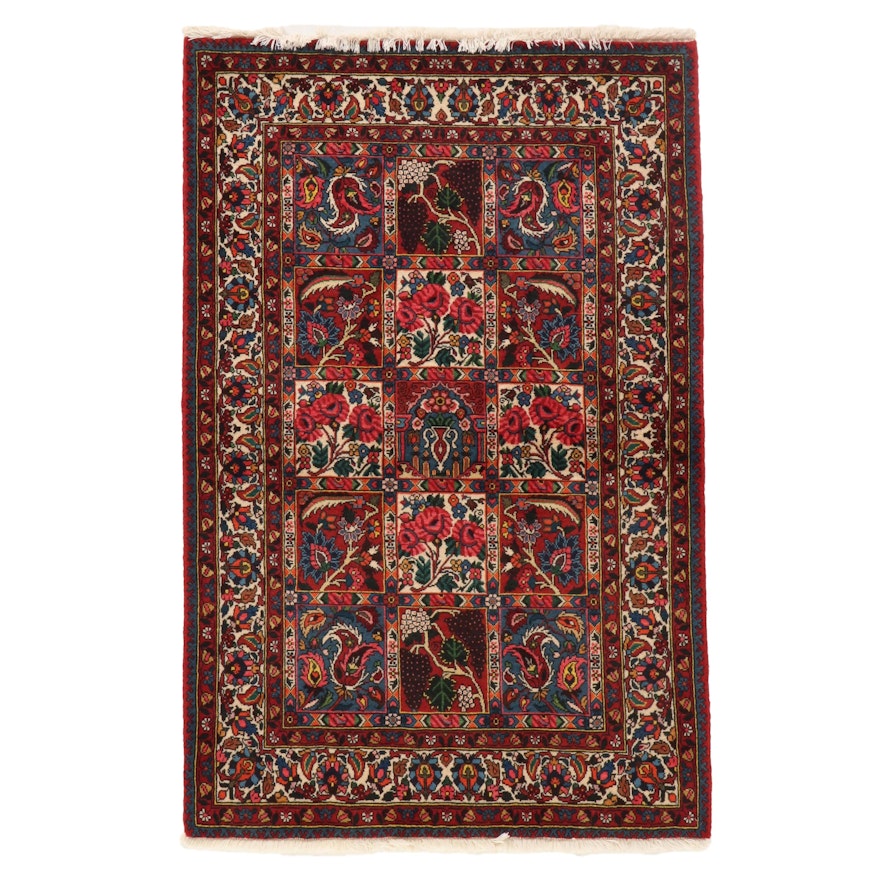 3'3 x 5'2 Hand-Knotted Persian Bakhtiari Wool Area Rug